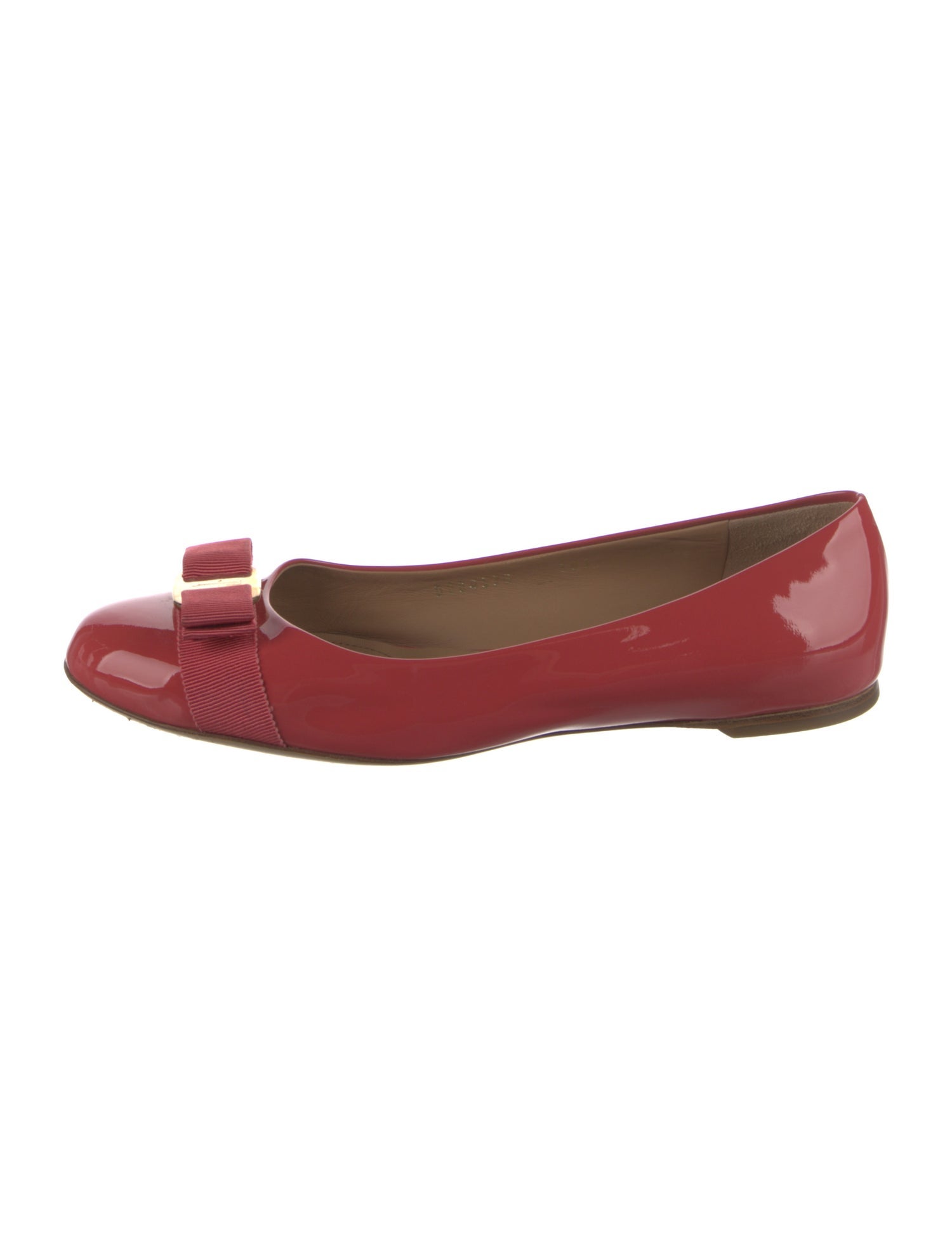 Salvatore Ferragamo Vara Bow Accent Patent Leather Ballet Flats