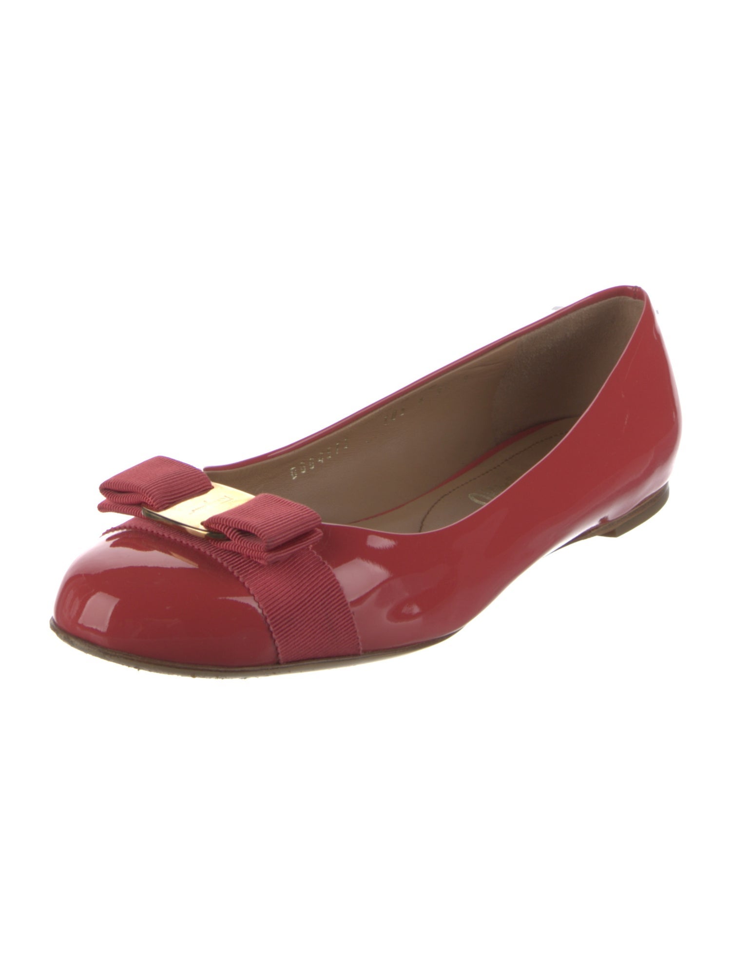 Salvatore Ferragamo Vara Bow Accent Patent Leather Ballet Flats