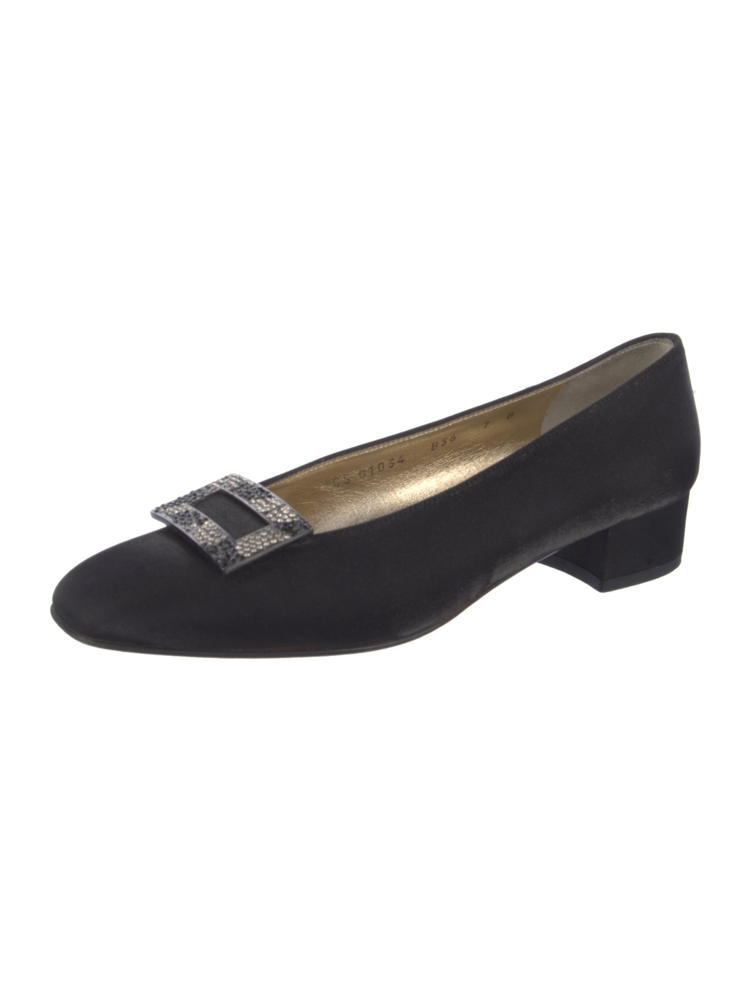 Salvatore Ferragamo Horsebit Accent Satin Flats