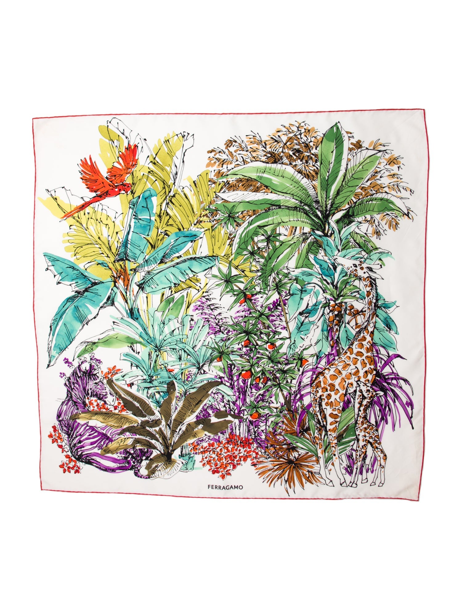 Ferragamo Silk Floral Print Scarf
