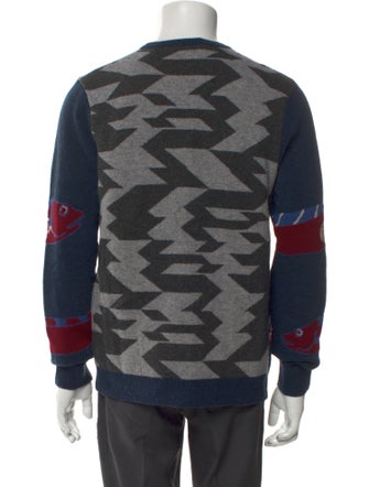 Salvatore Ferragamo Virgin Wool Graphic Print Pullover