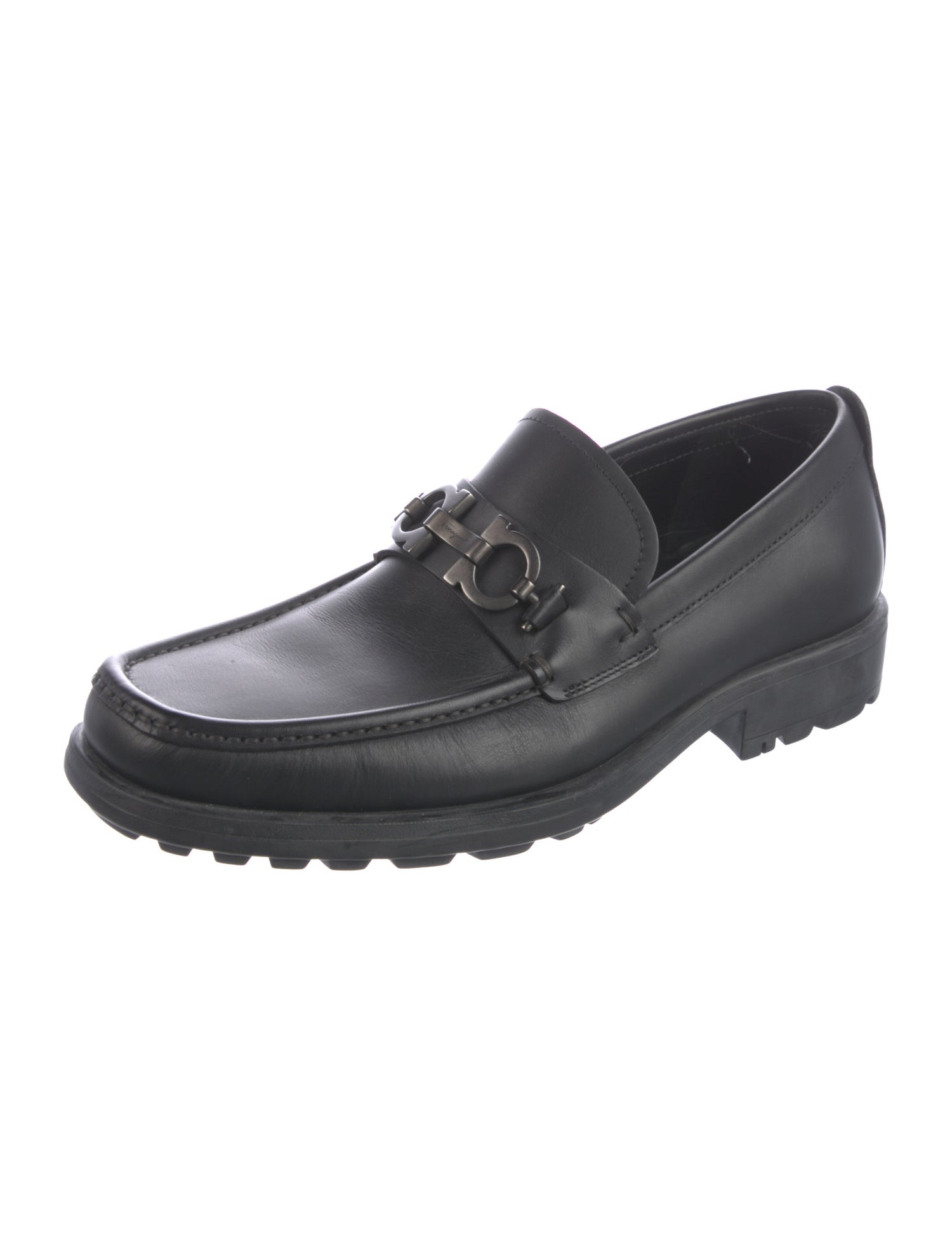 Salvatore Ferragamo Horsebit Accent Leather Dress Loafers