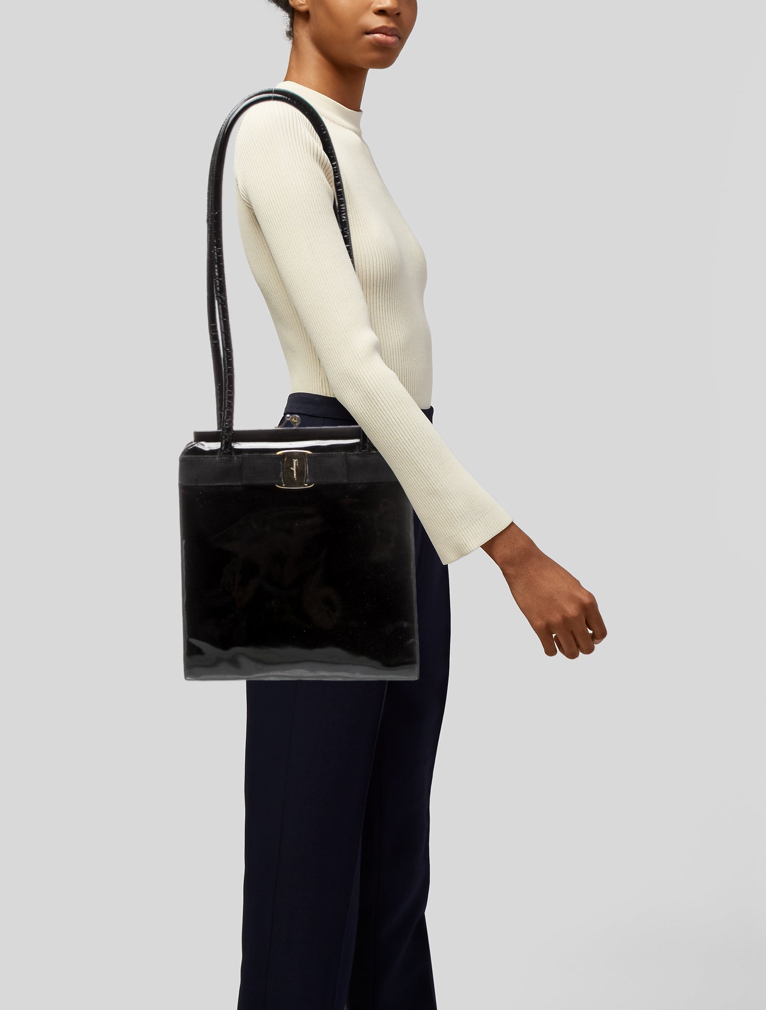 Salvatore Ferragamo Patent Leather Shoulder Bag