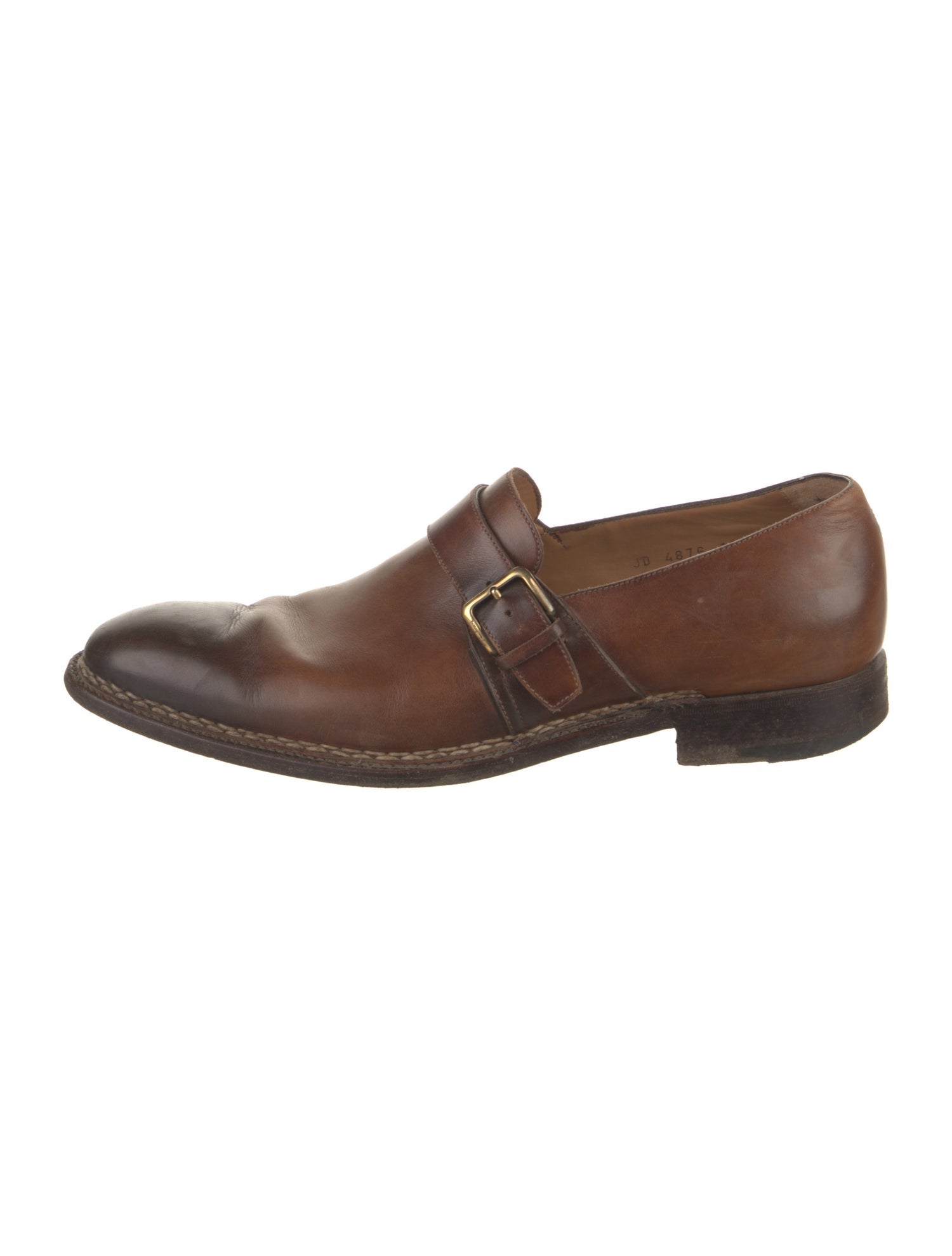 Salvatore Ferragamo Leather Monk Straps