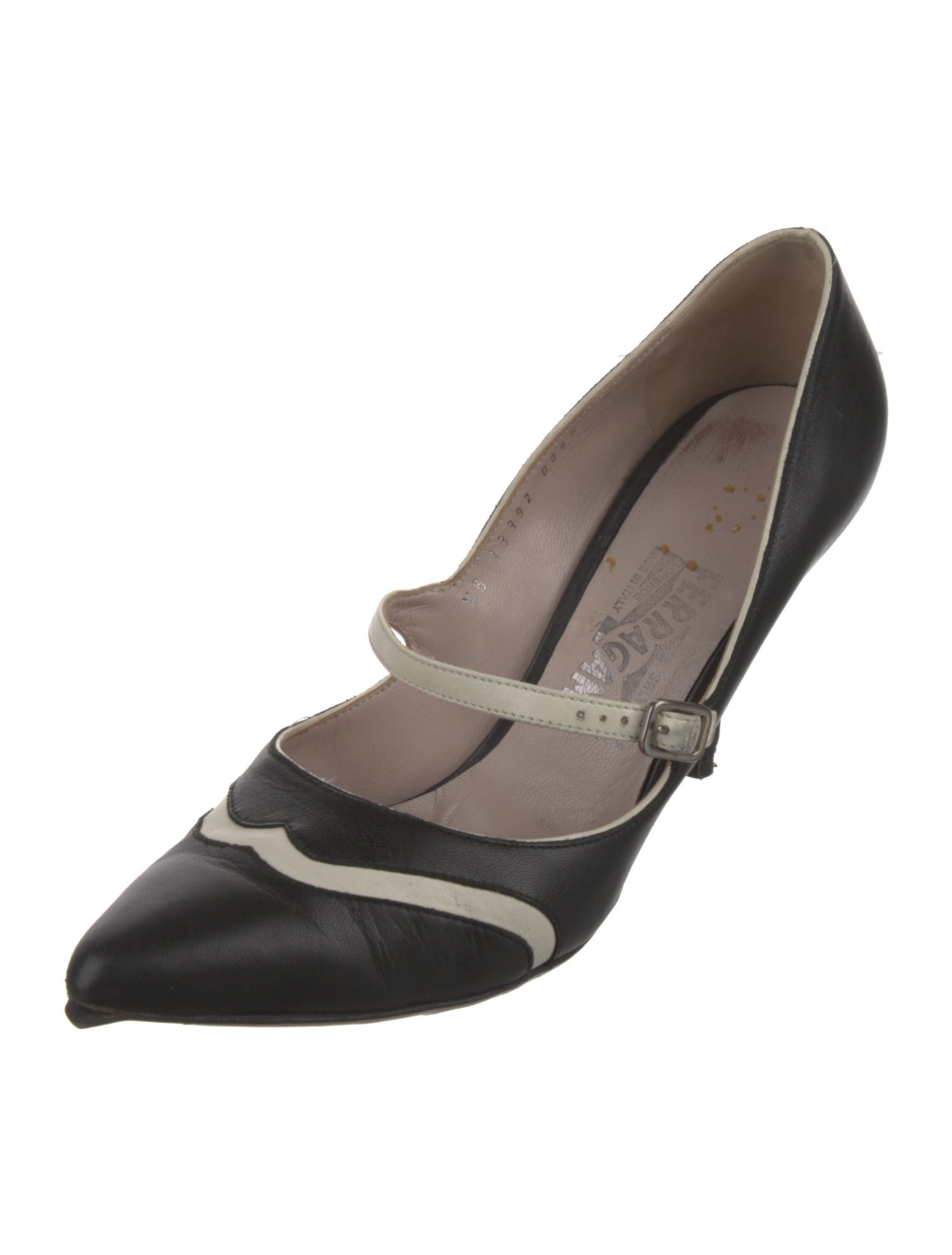 Salvatore Ferragamo Leather Colorblock Pattern Pumps