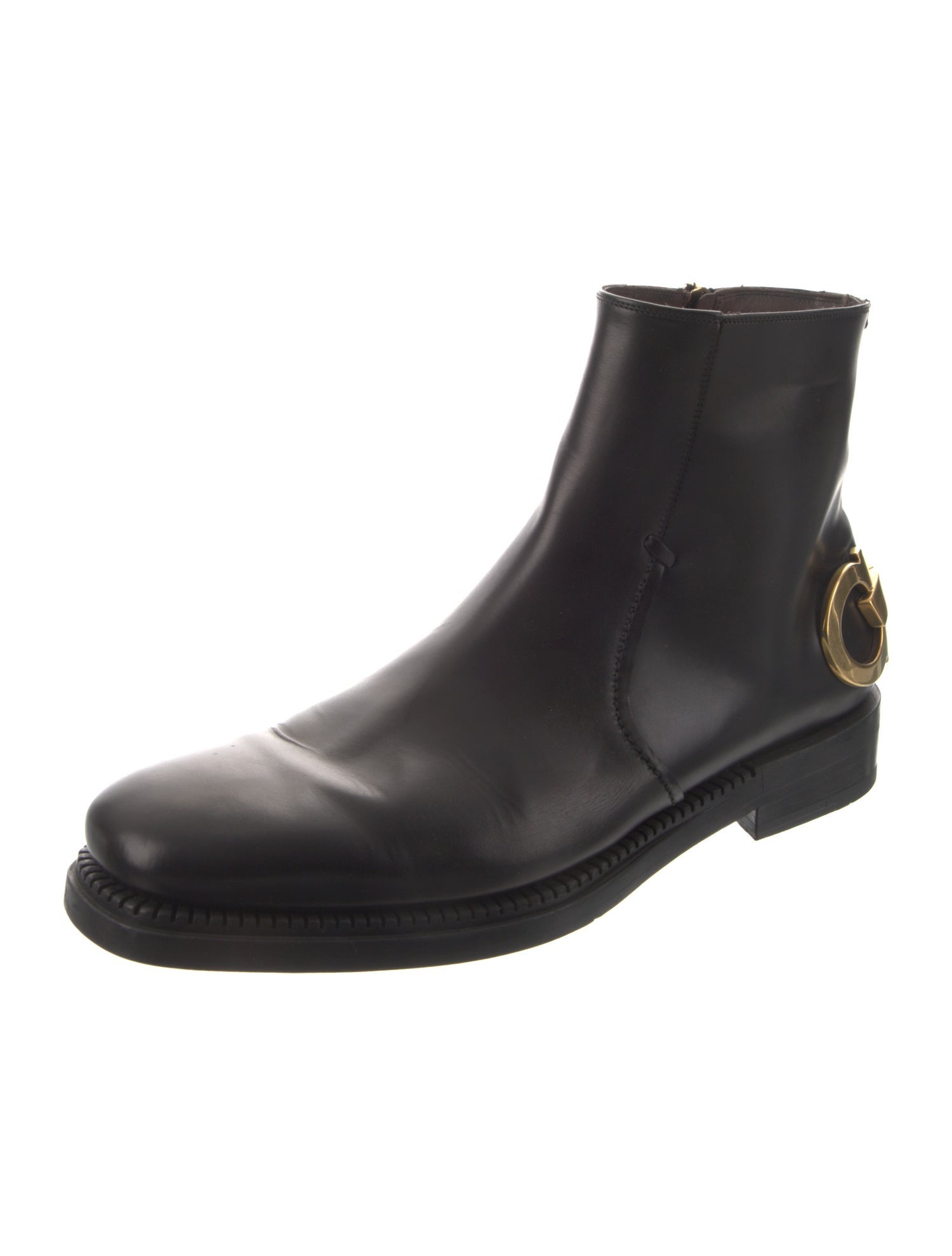 Salvatore Ferragamo Gancio Logo Leather Boots