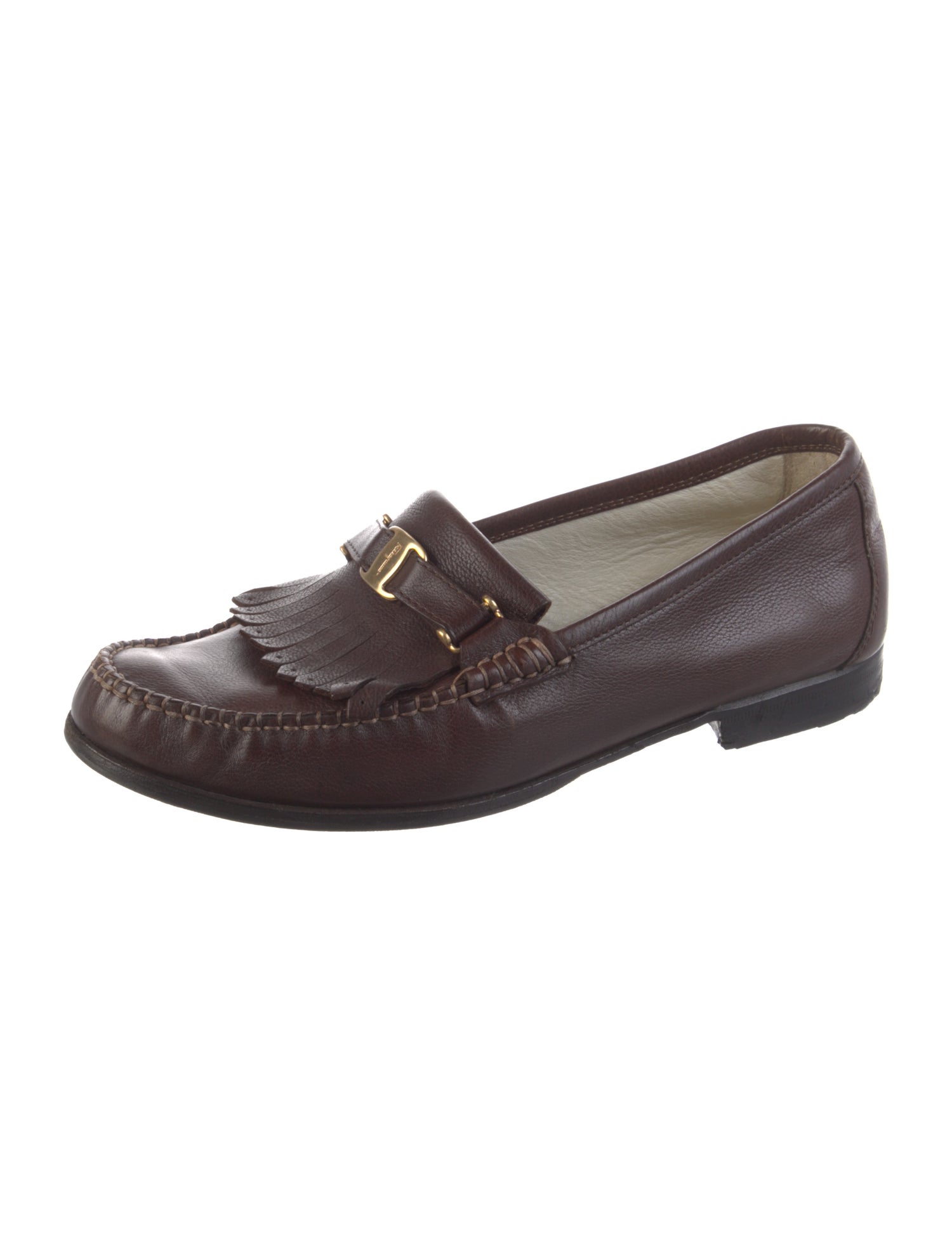 Salvatore Ferragamo Gancini Logo Leather Dress Loafers