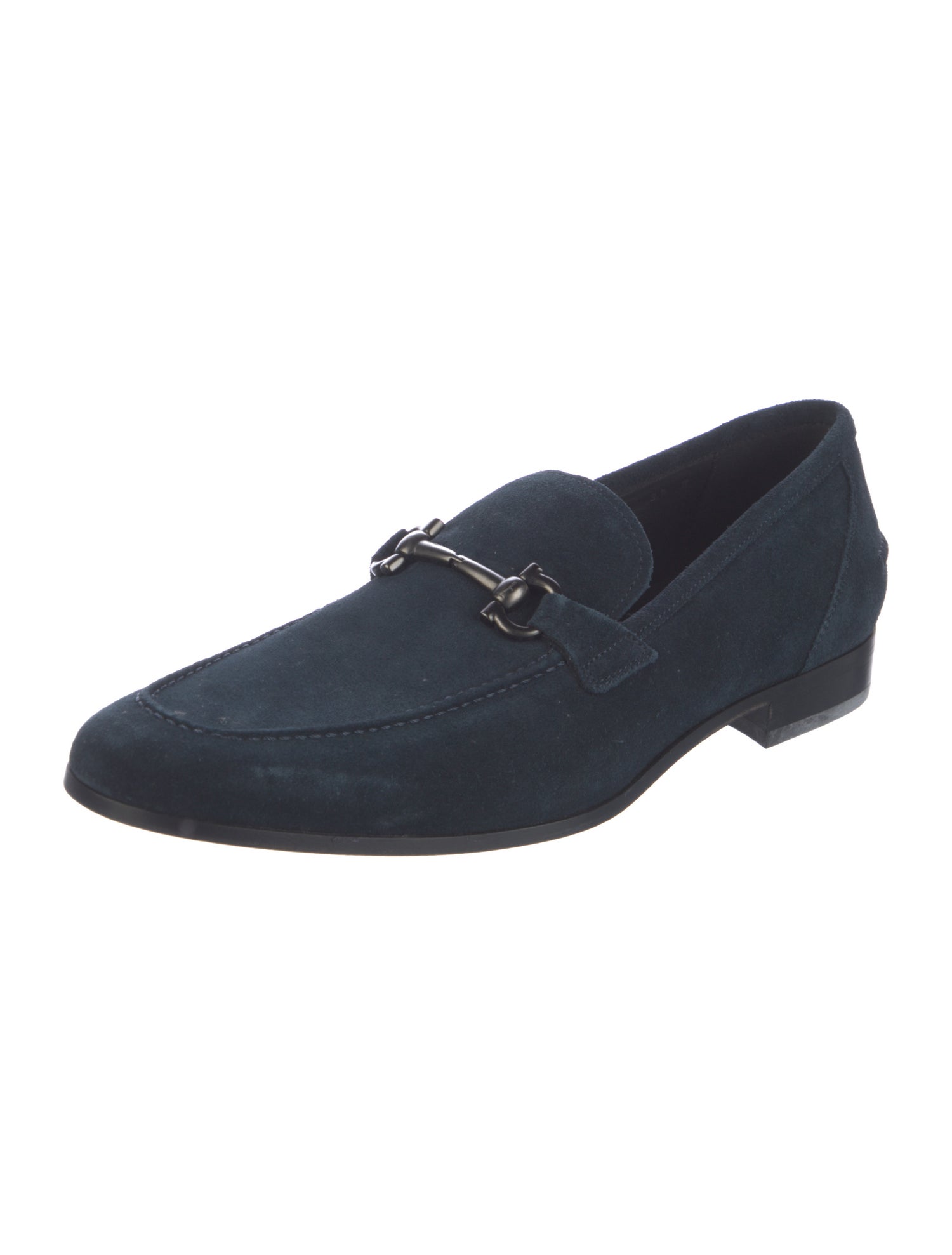 Salvatore Ferragamo Gancini Logo Suede Dress Loafers