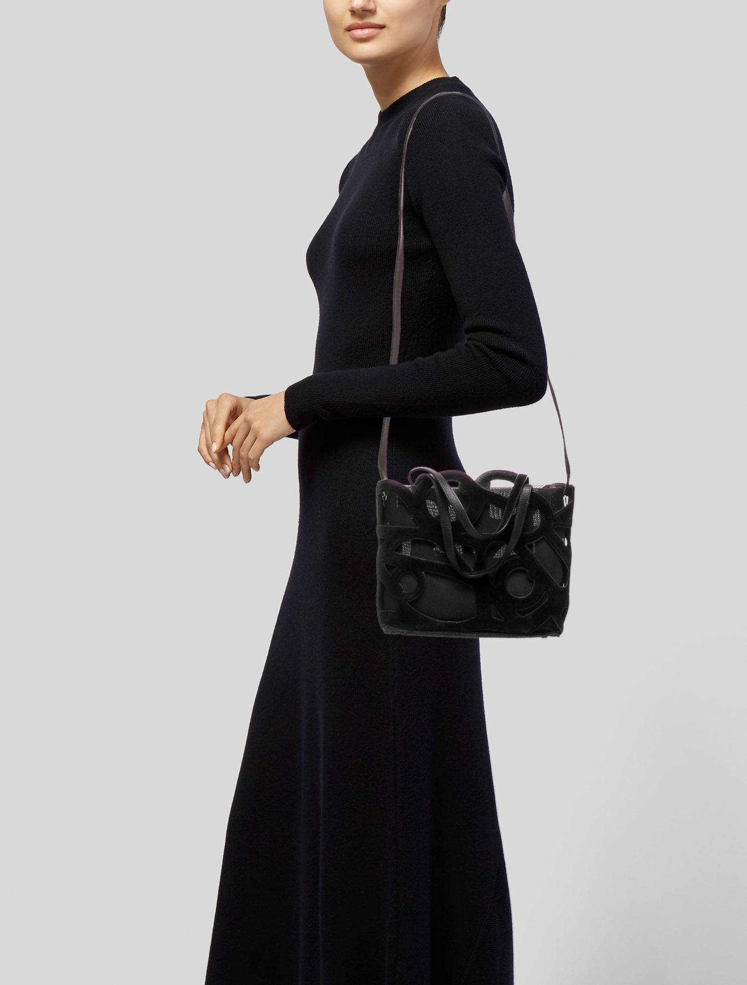 Salvatore Ferragamo Suede Top Handle Bag Vintage