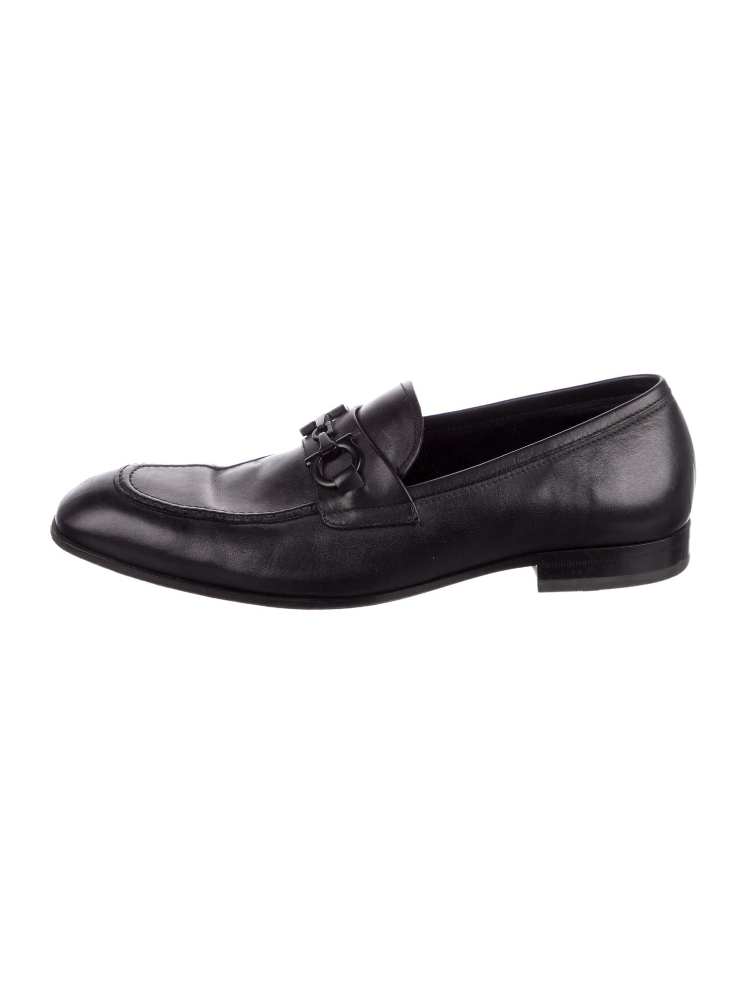 Salvatore Ferragamo Gancini Logo Leather Dress Loafers