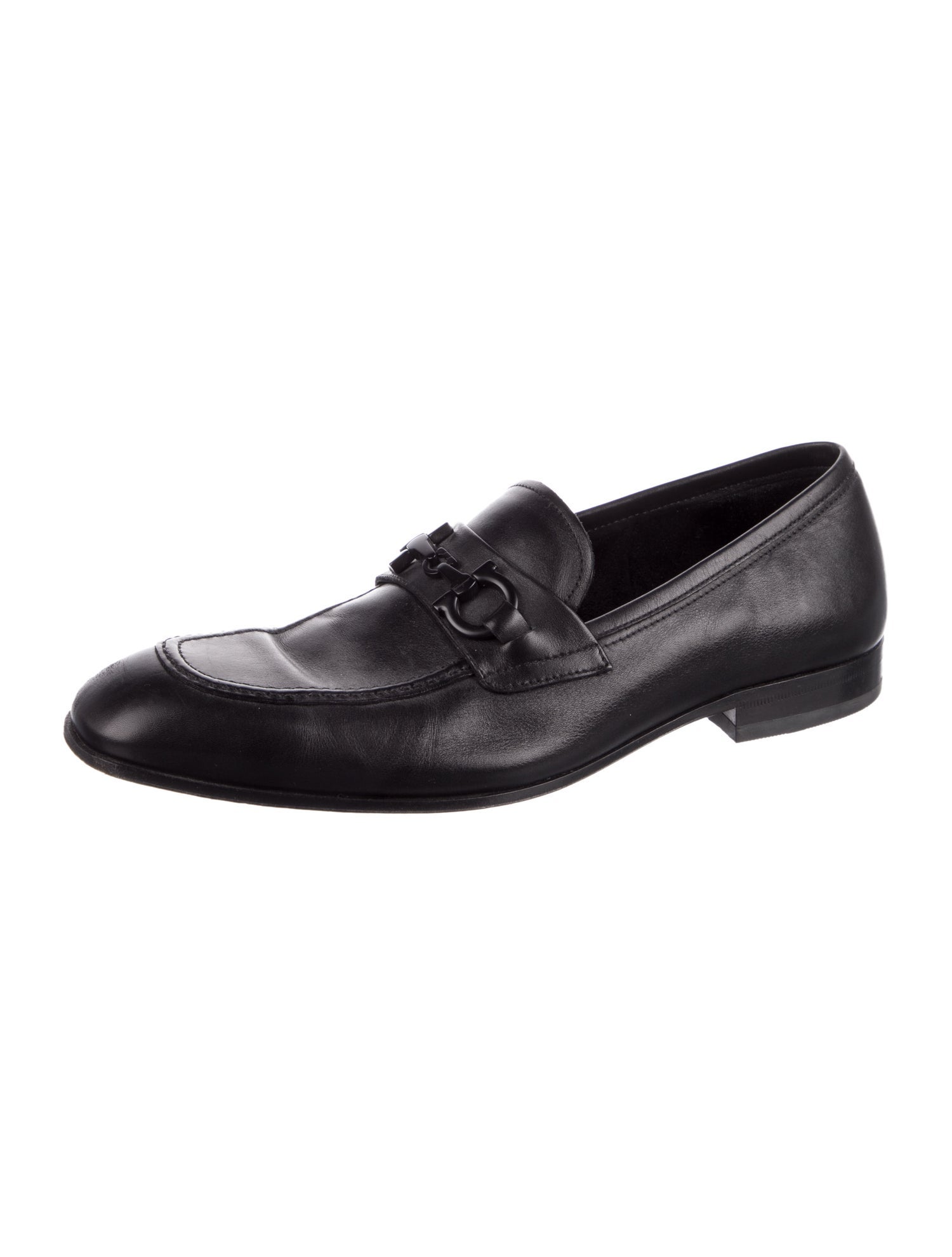 Salvatore Ferragamo Gancini Logo Leather Dress Loafers