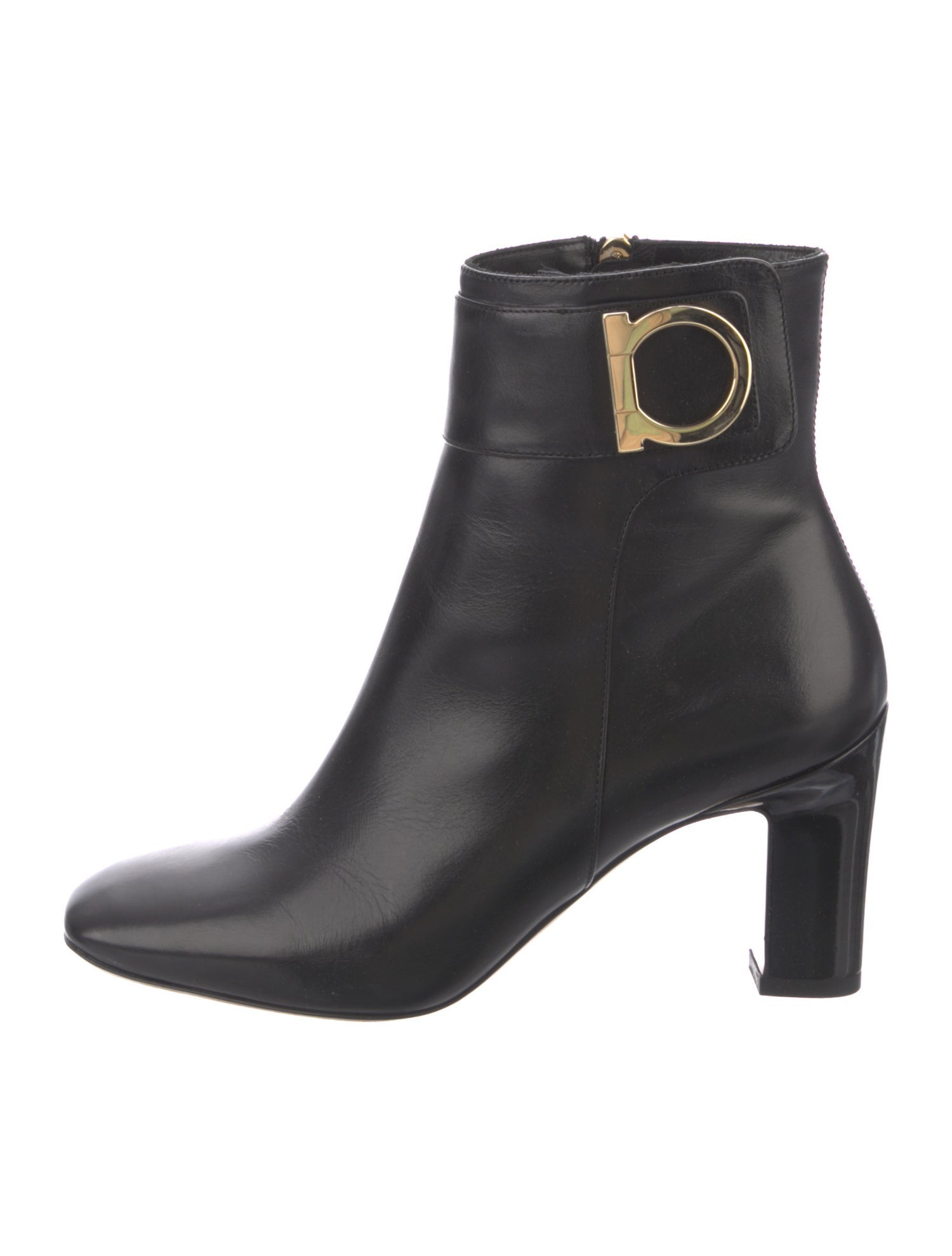 Salvatore Ferragamo Gancio Logo Leather Boots