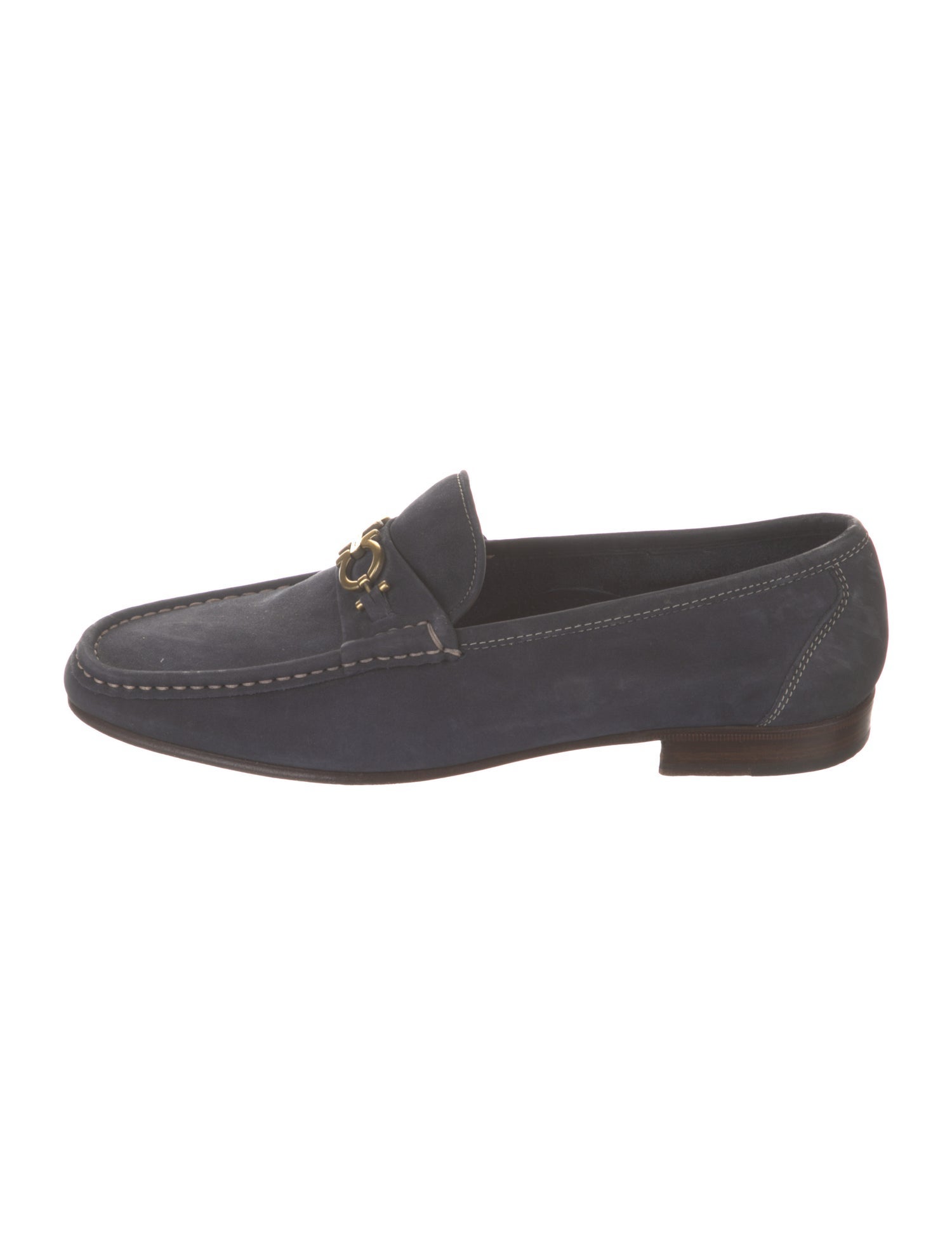 Salvatore Ferragamo Gancini Logo Suede Dress Loafers