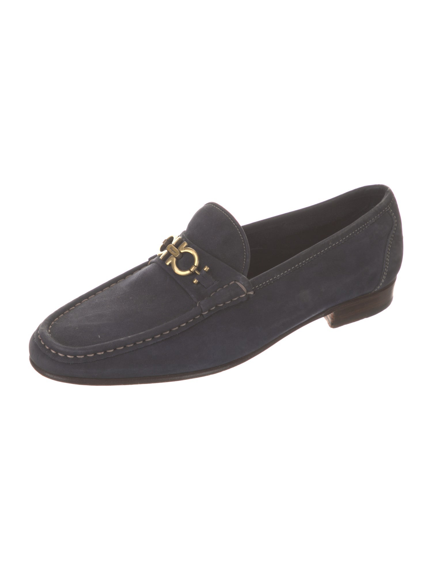 Salvatore Ferragamo Gancini Logo Suede Dress Loafers