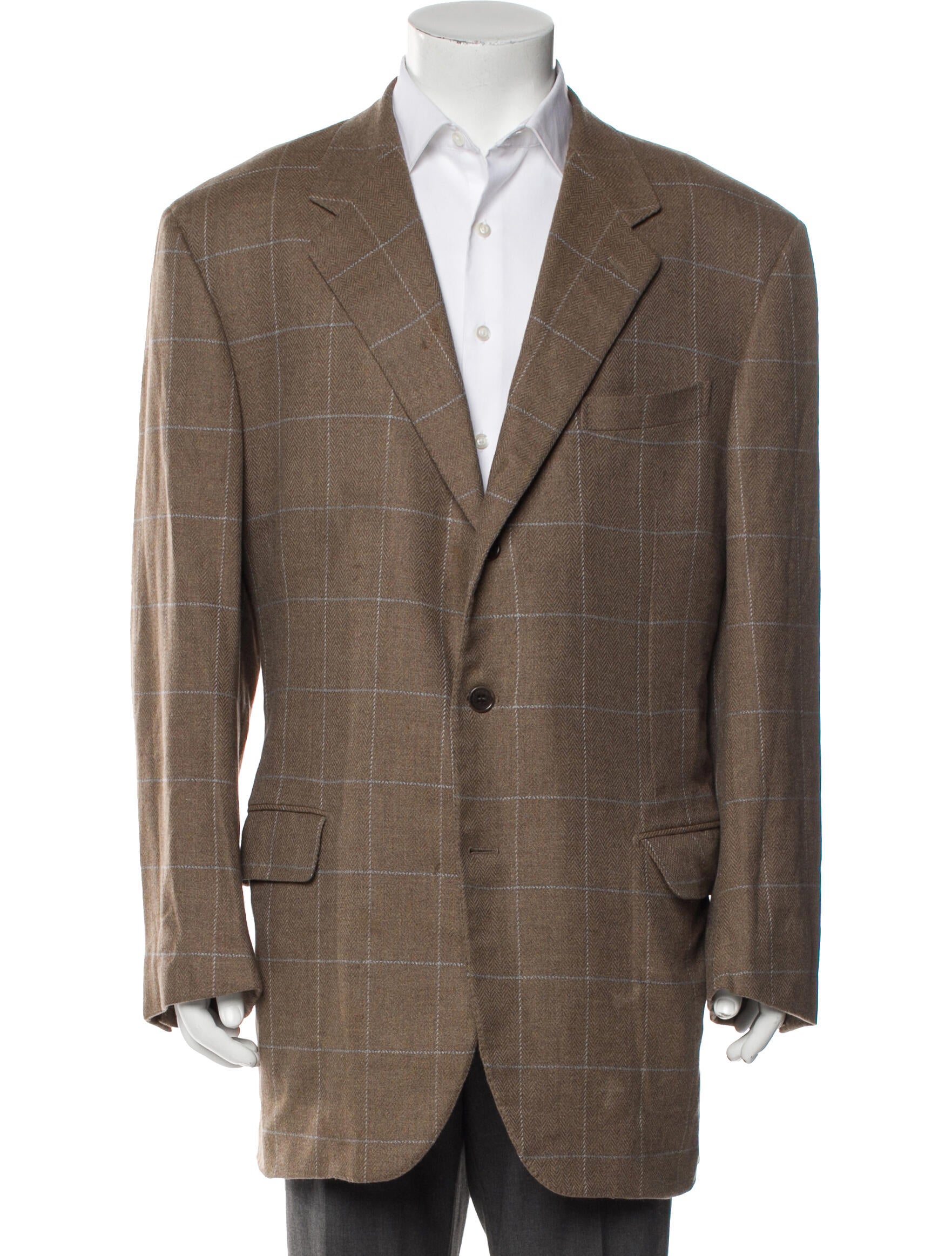 Salvatore Ferragamo Wool Plaid Print Blazer