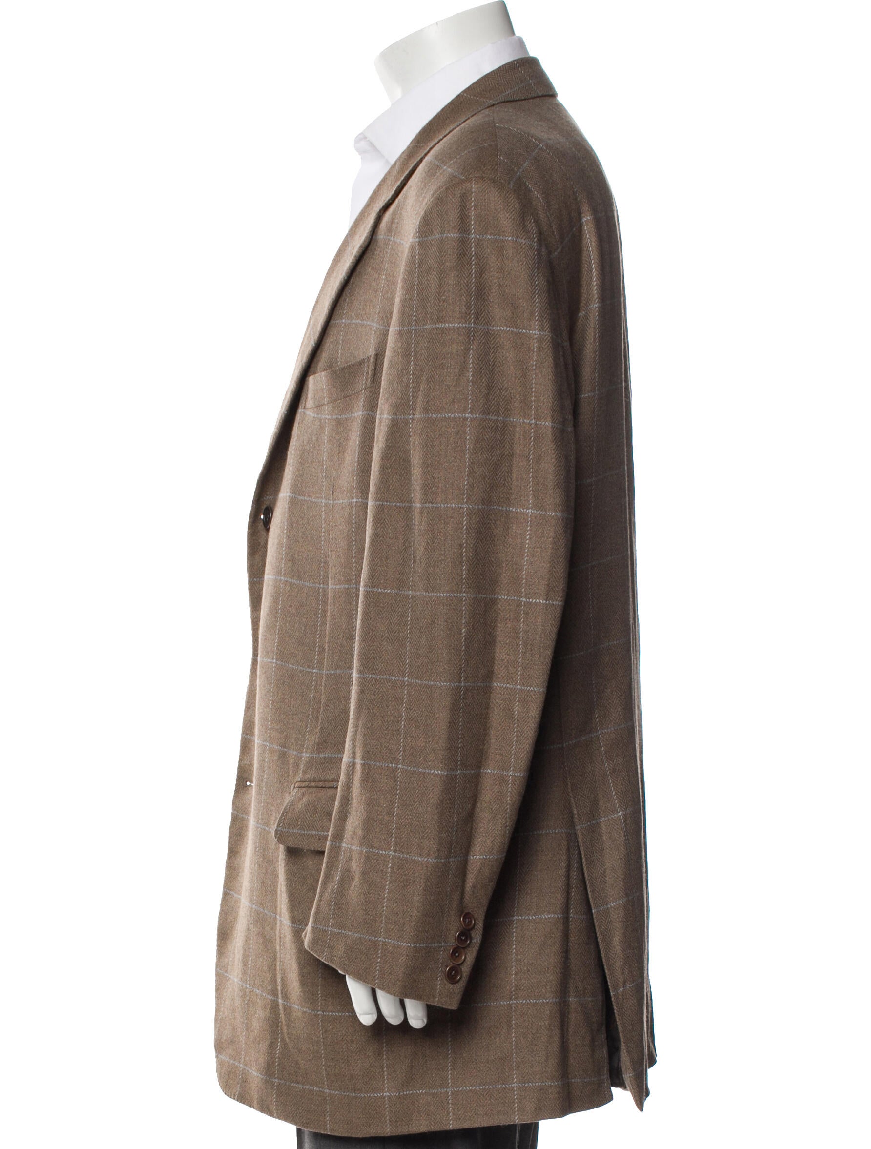 Salvatore Ferragamo Wool Plaid Print Blazer