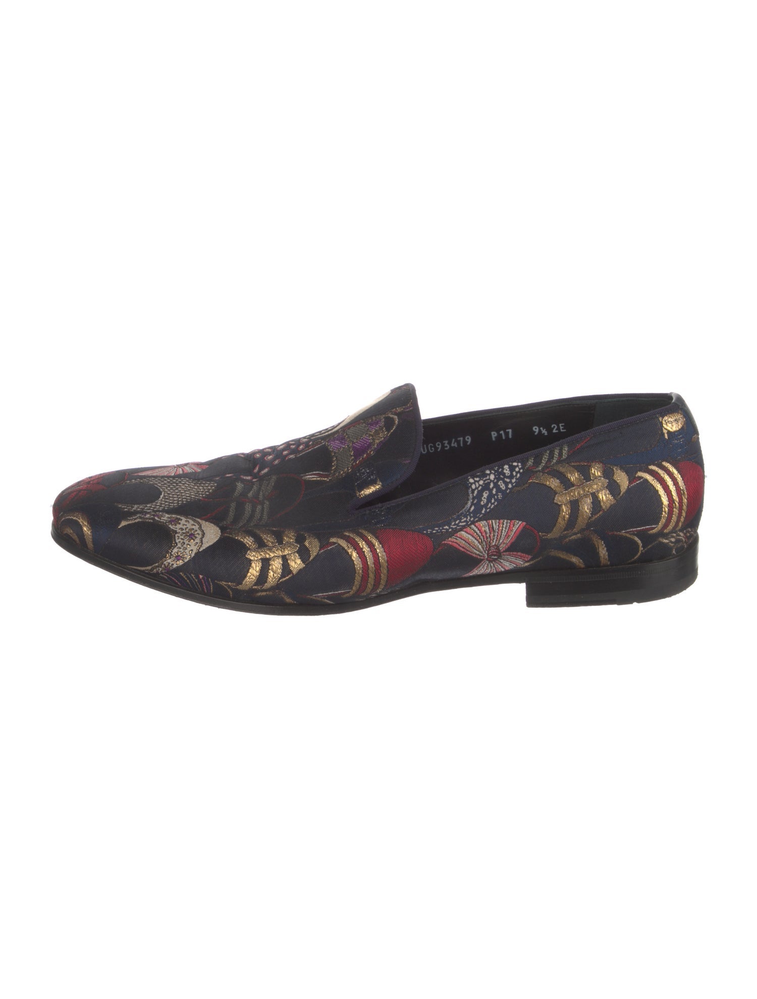 Salvatore Ferragamo Printed Embroidered Accent Loafers
