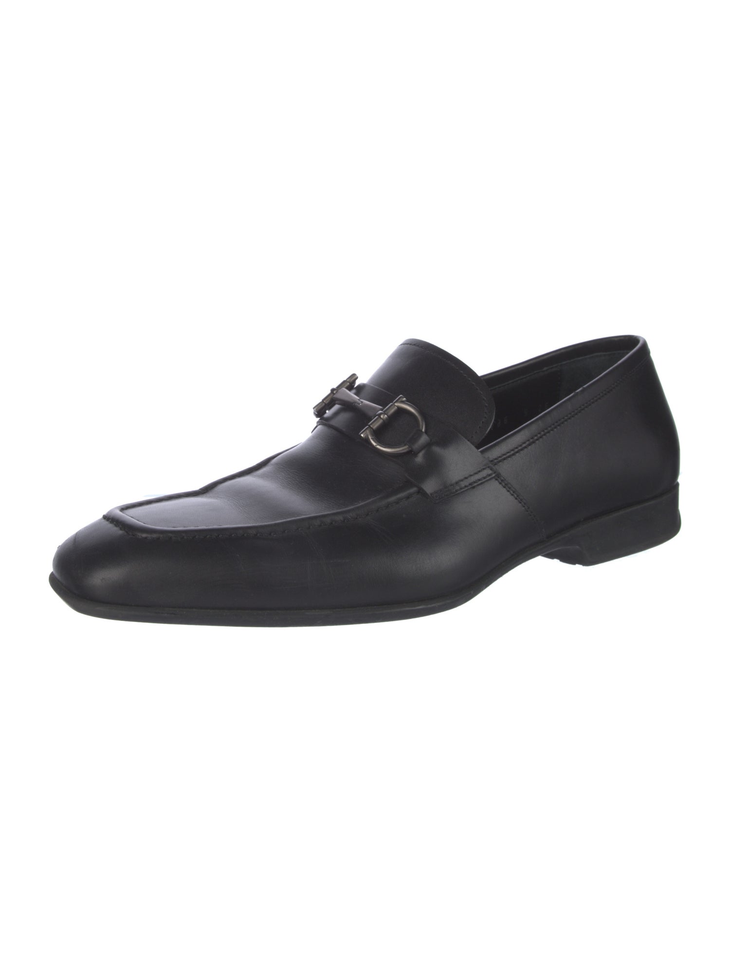 Salvatore Ferragamo Horsebit Accent Leather Dress Loafers