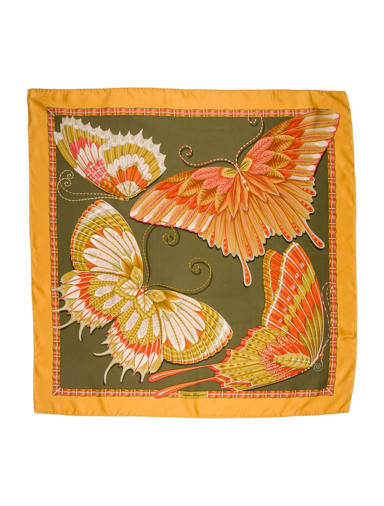 Salvatore Ferragamo Silk Printed Scarf