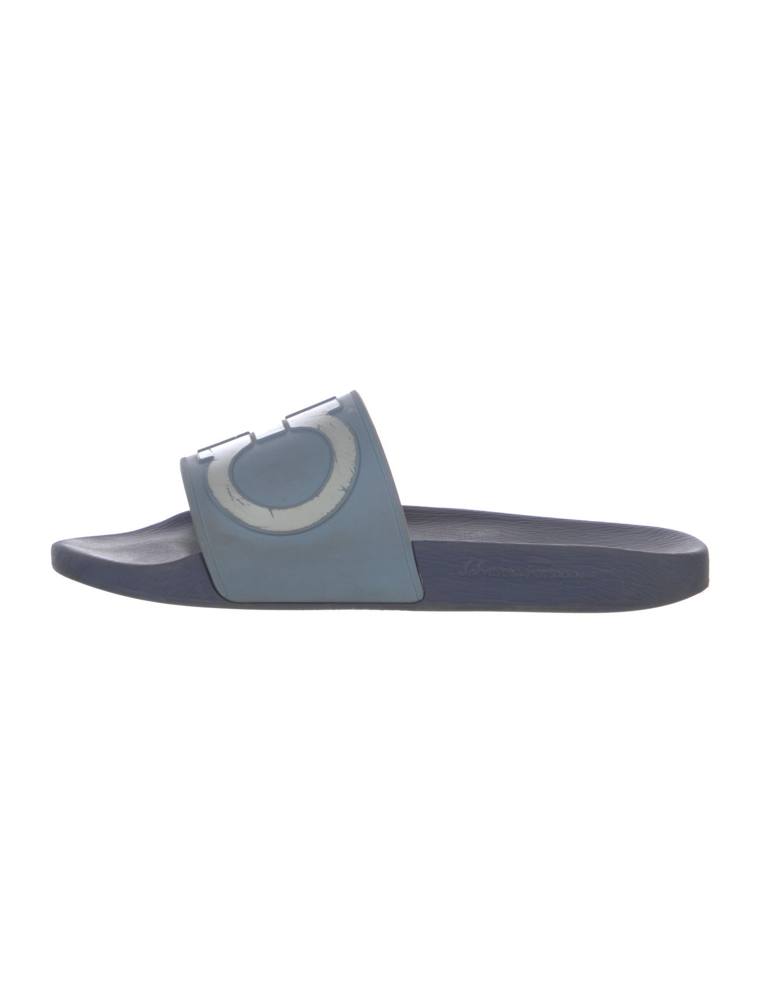 Salvatore Ferragamo Gancini Logo Rubber Slides