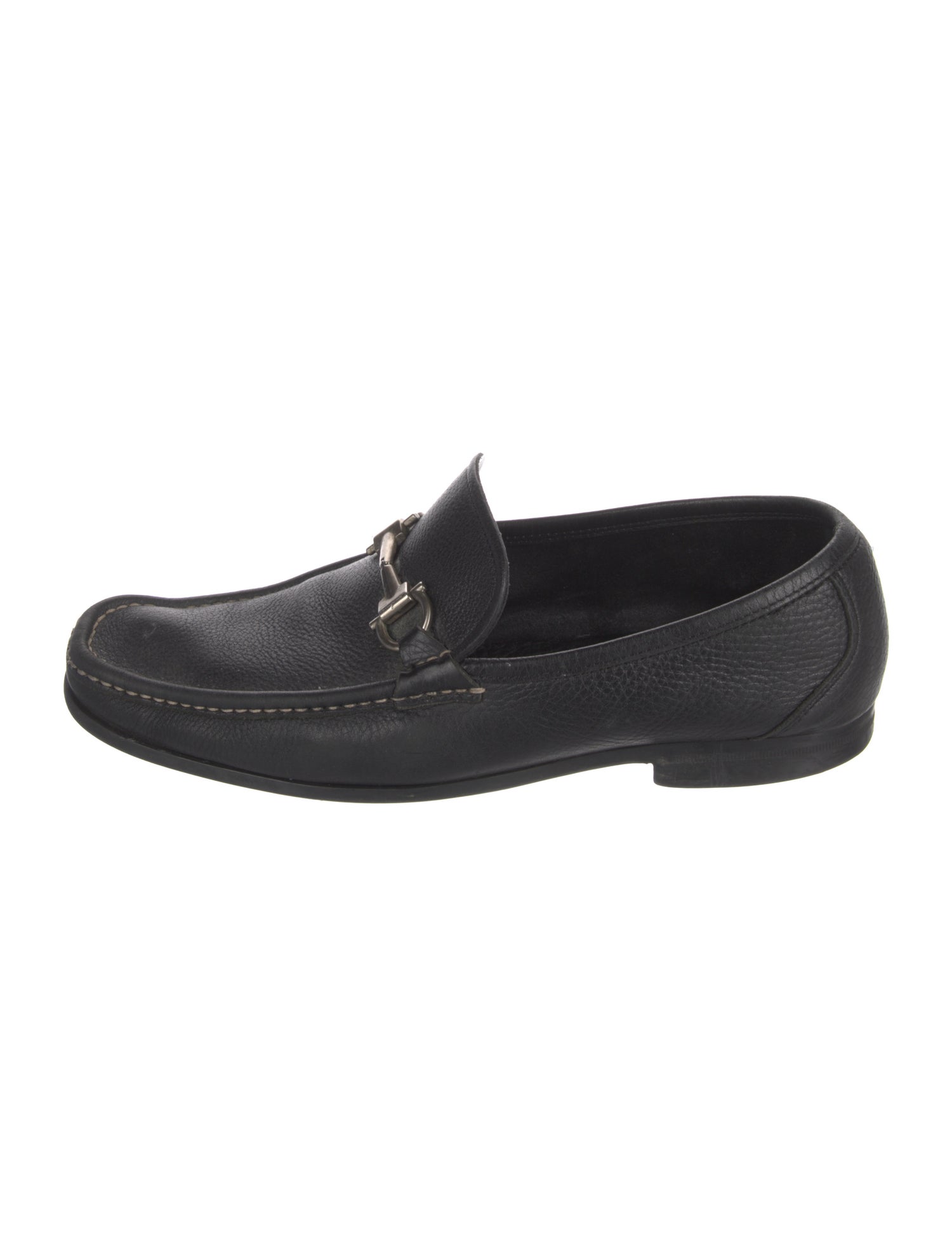 Salvatore Ferragamo Gancini Logo Leather Dress Loafers