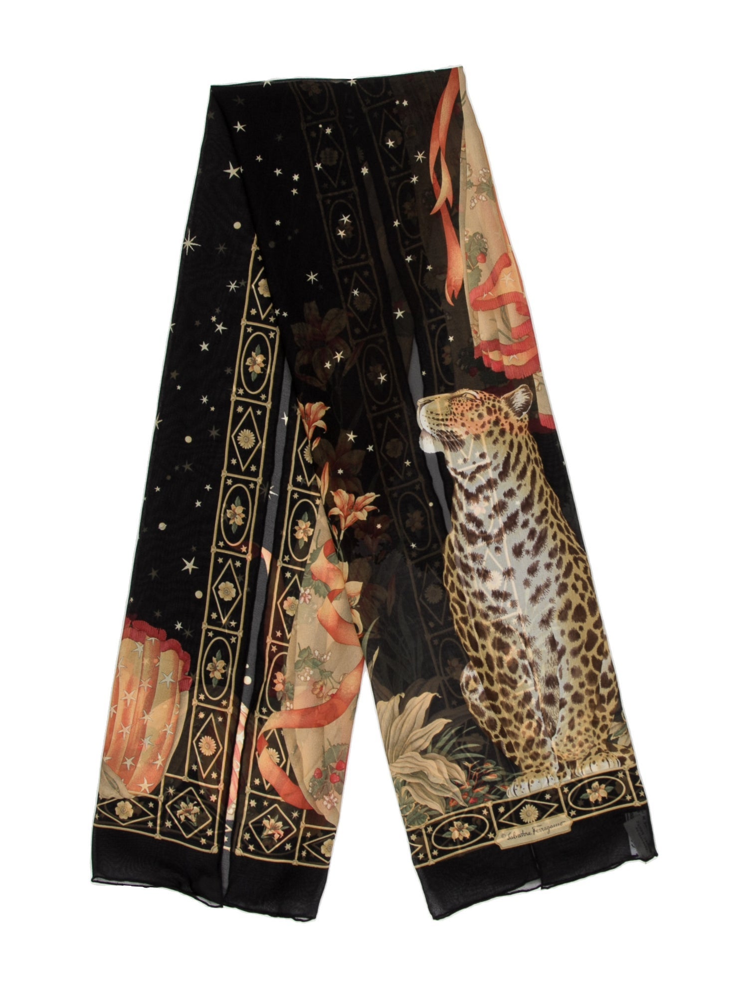 Salvatore Ferragamo Silk Paisley Print Scarf