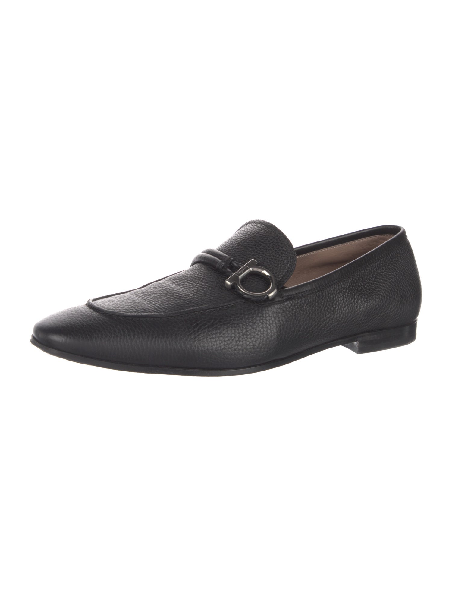 Salvatore Ferragamo Gancini Logo Leather Dress Loafers