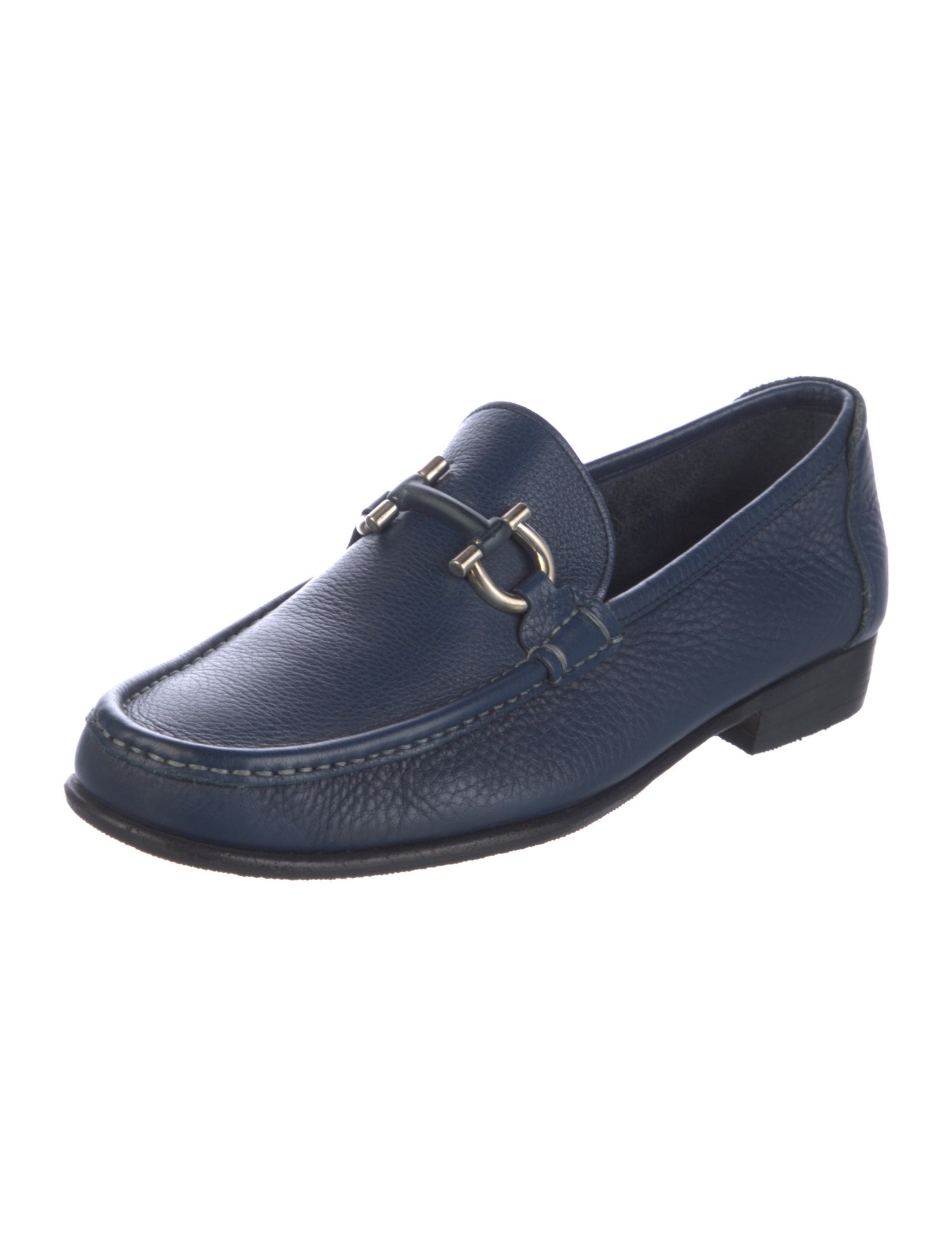 Salvatore Ferragamo Gancini Logo Leather Dress Loafers