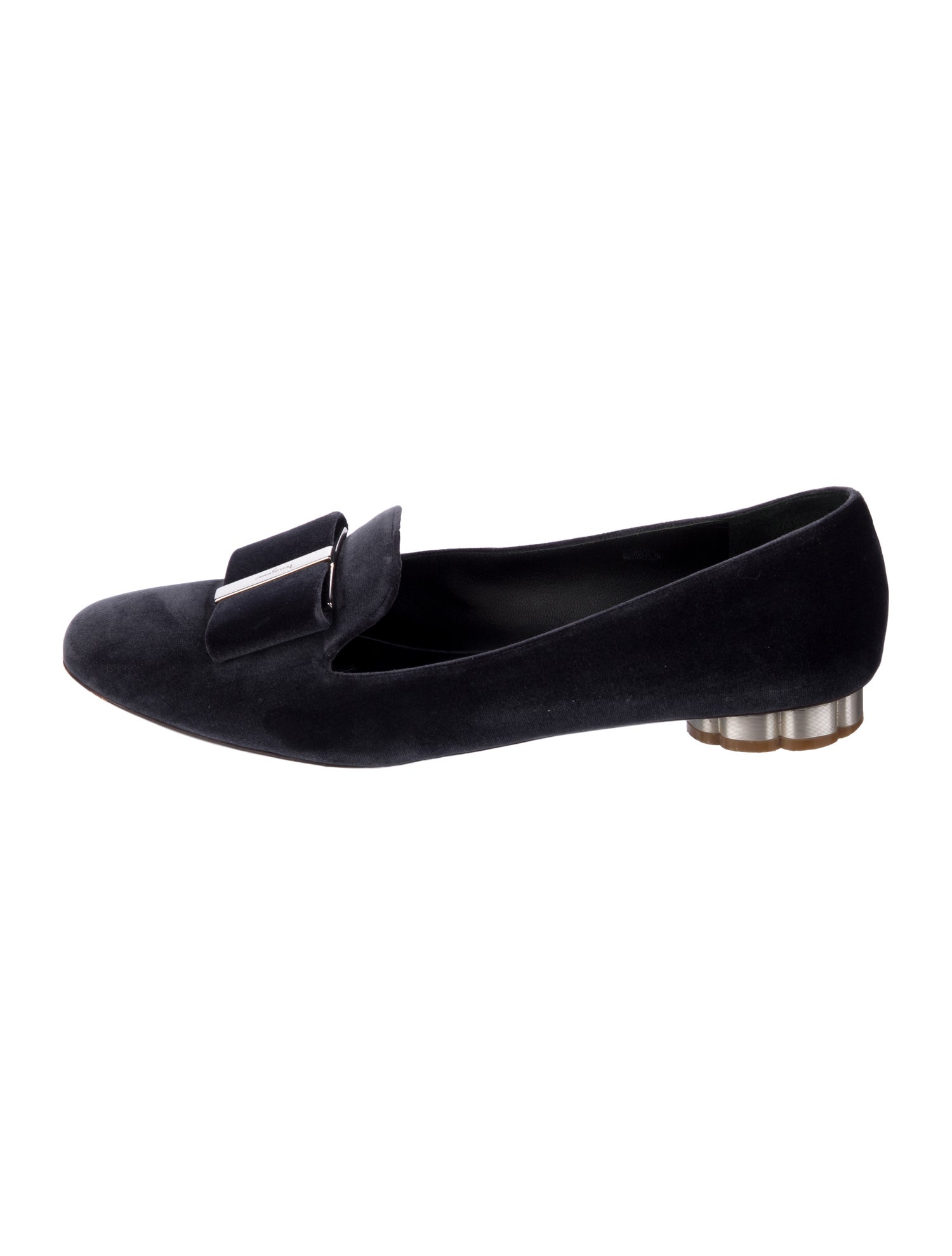 Salvatore Ferragamo Velvet Bow Accents Loafers