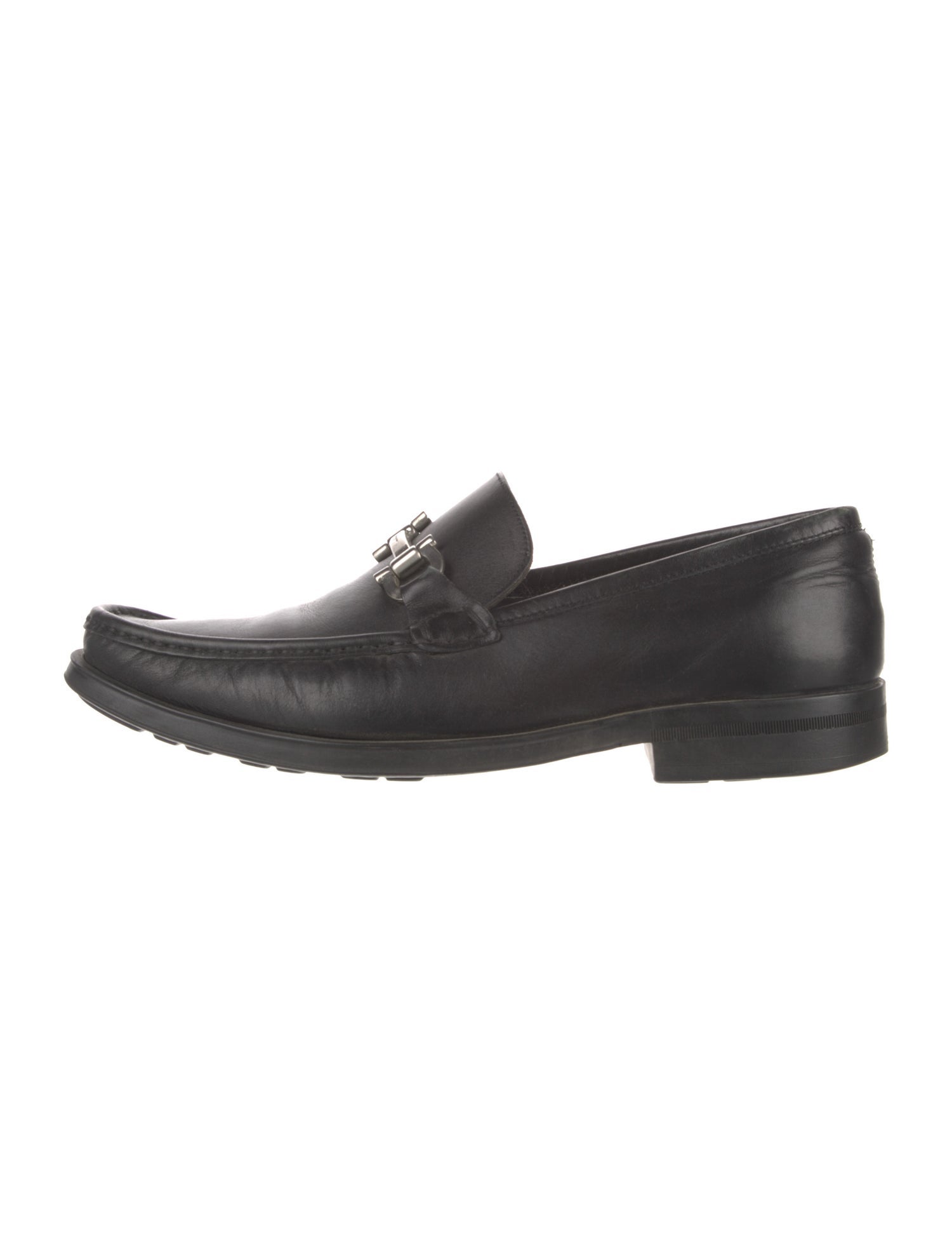 Salvatore Ferragamo Gancini Logo Leather Dress Loafers