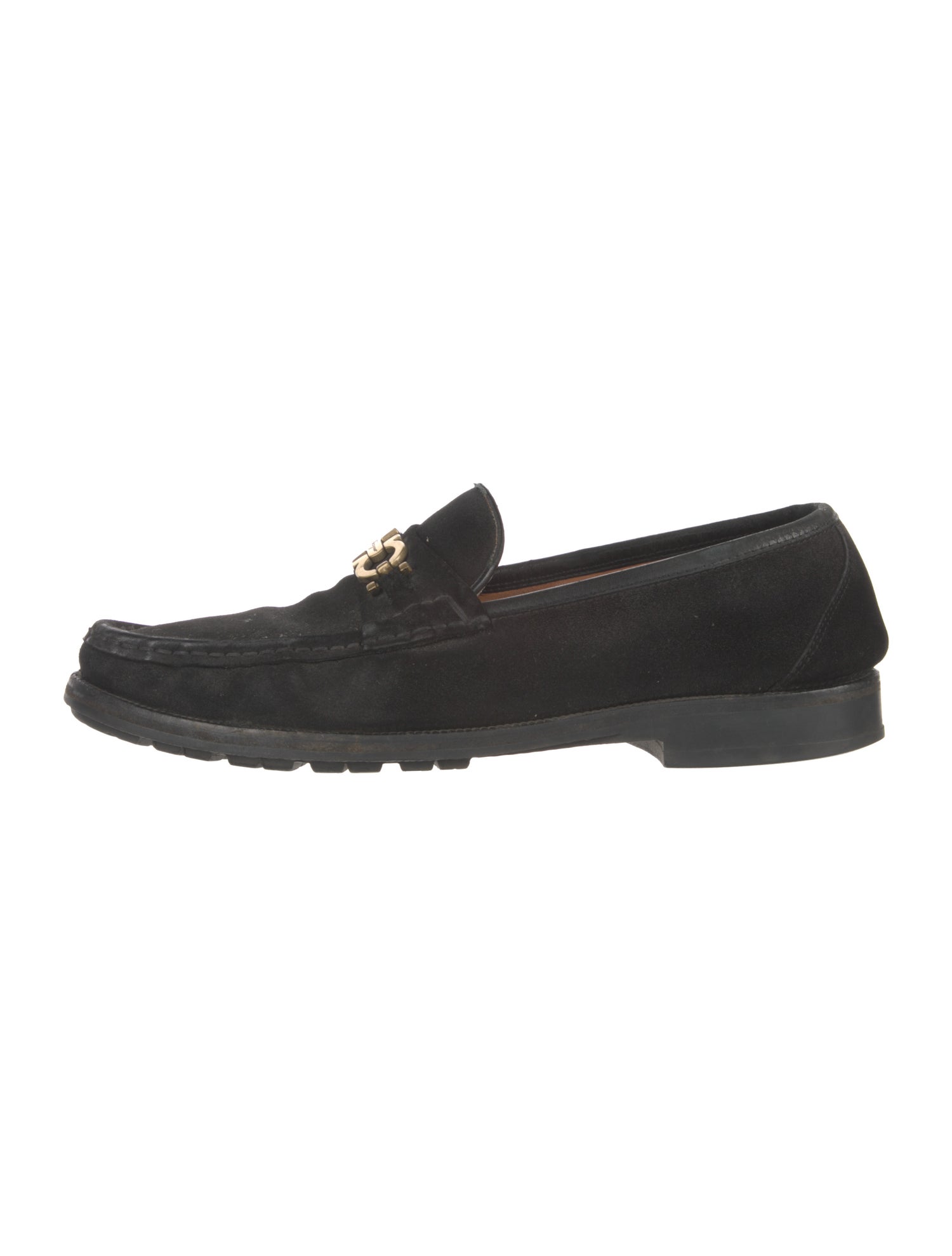 Salvatore Ferragamo Horsebit Accent Suede Dress Loafers