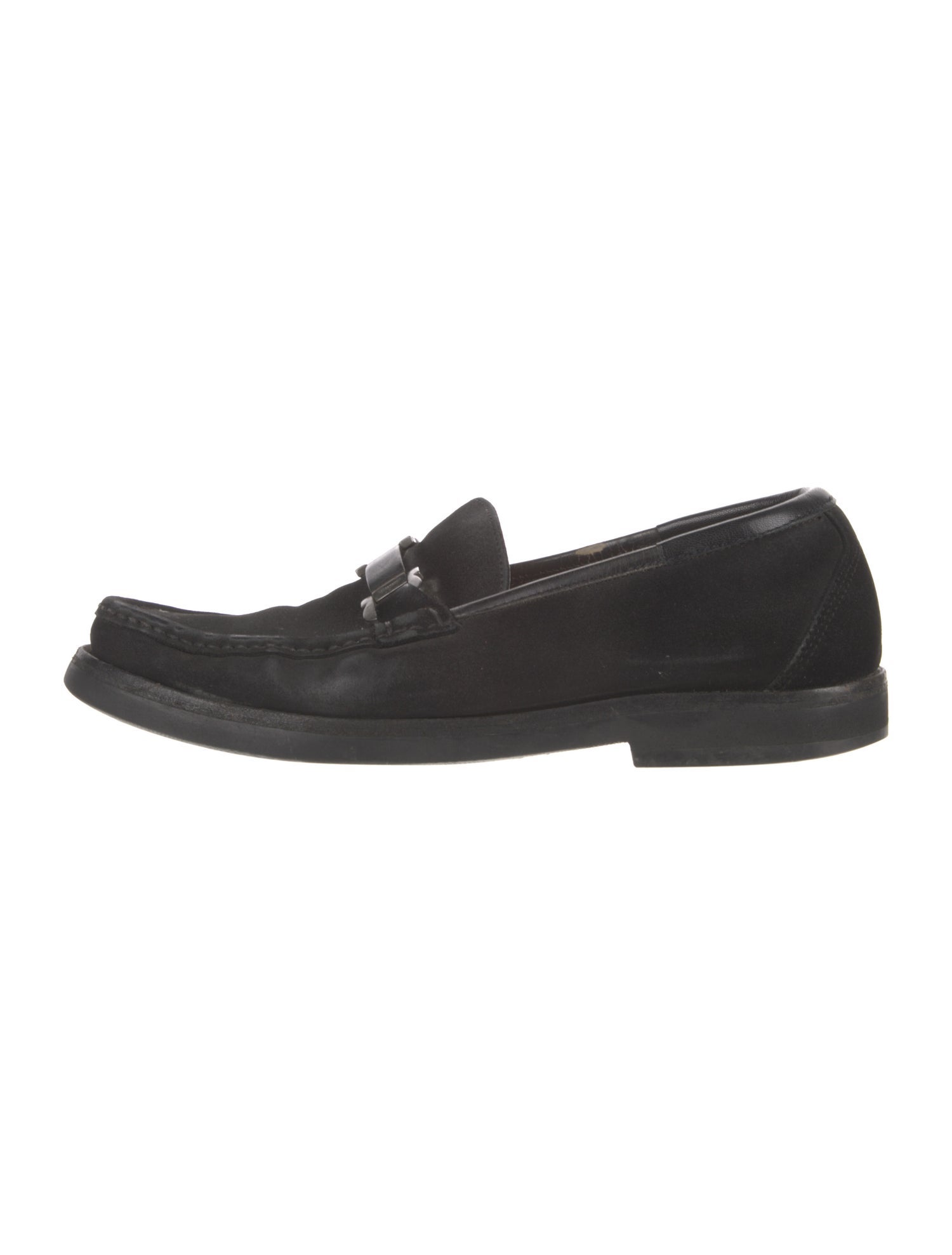 Salvatore Ferragamo Horsebit Accent Suede Loafers