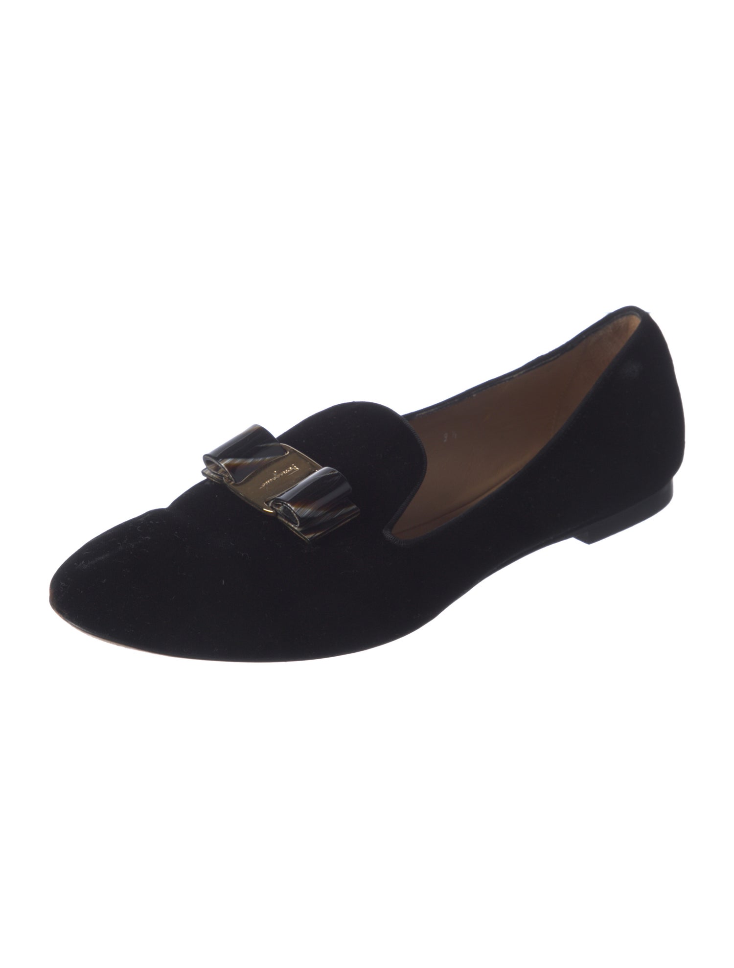 Salvatore Ferragamo Vara Bow Accent Velvet Loafers