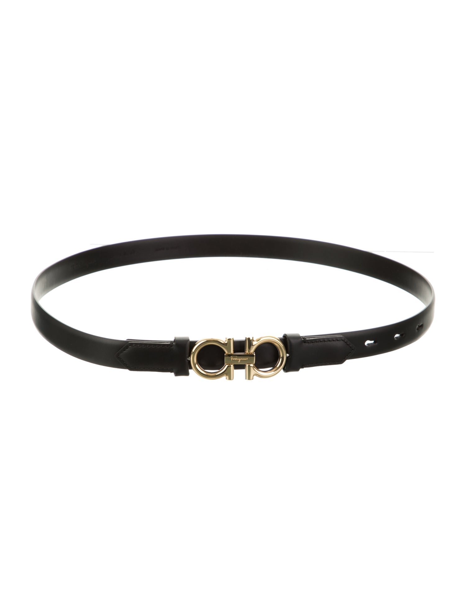 Salvatore Ferragamo Skinny Leather Waist Belt