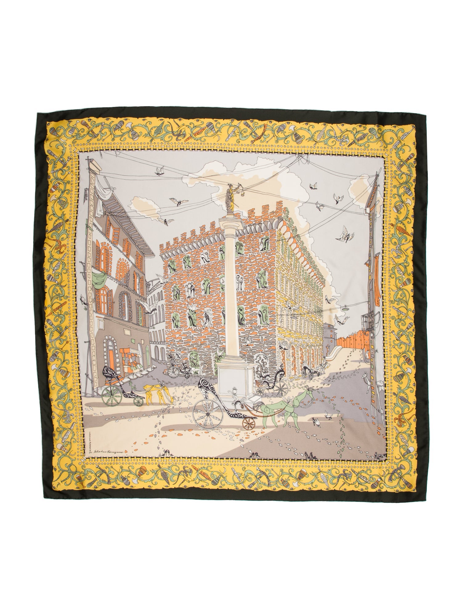 Salvatore Ferragamo Silk Printed Scarf