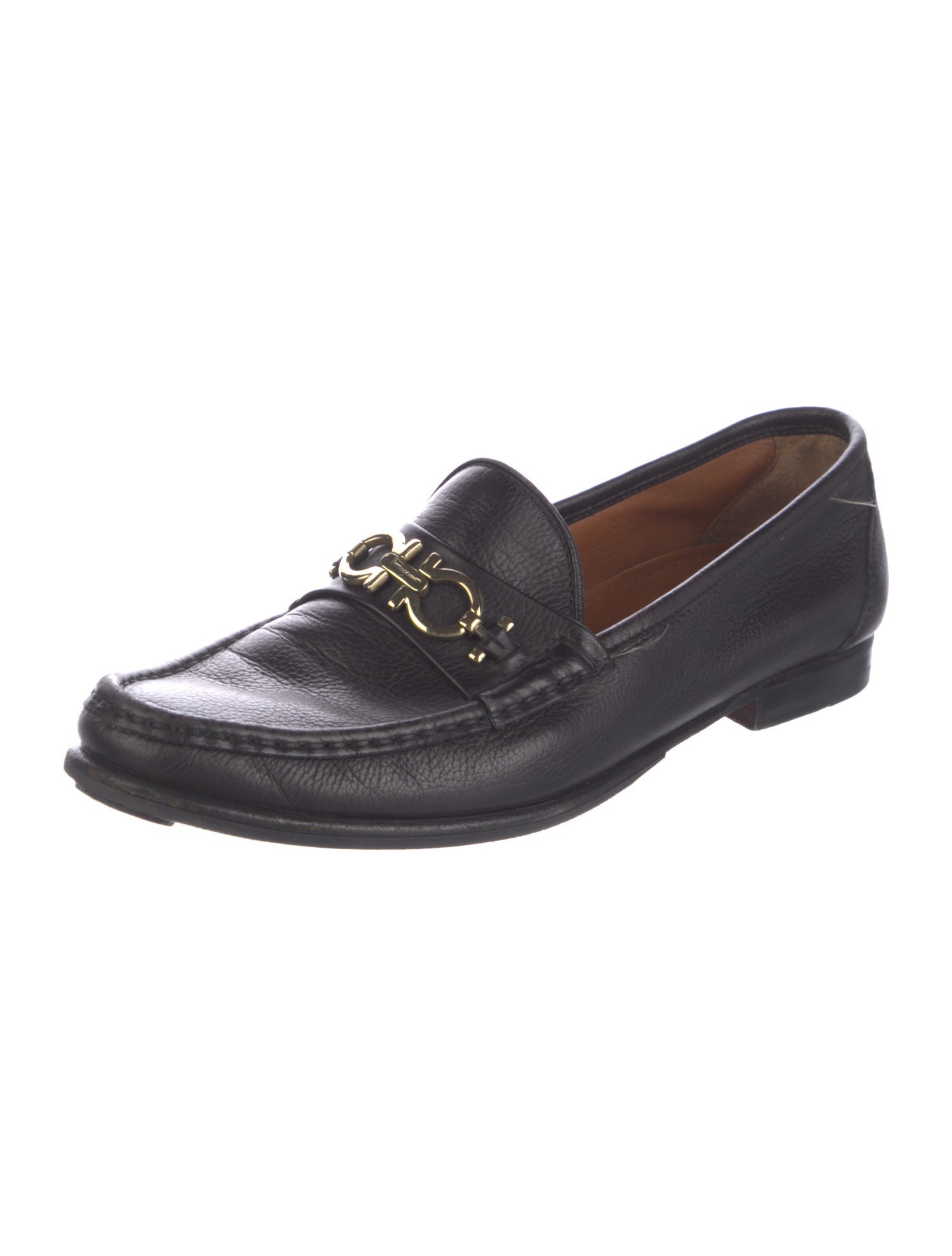Salvatore Ferragamo Sport Gancini Logo Leather Loafers