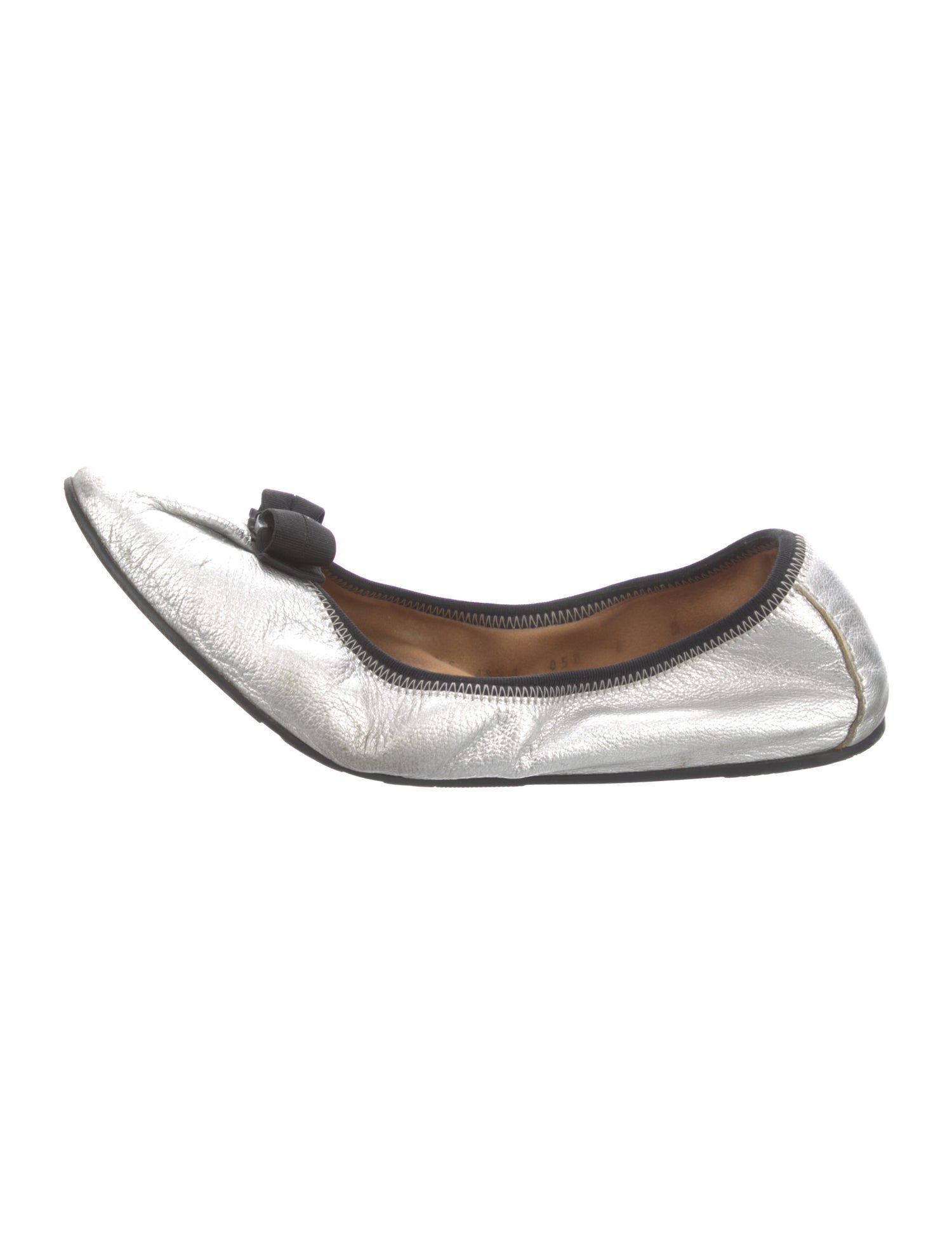 Salvatore Ferragamo Vara Bow Accent Leather Ballet Flats