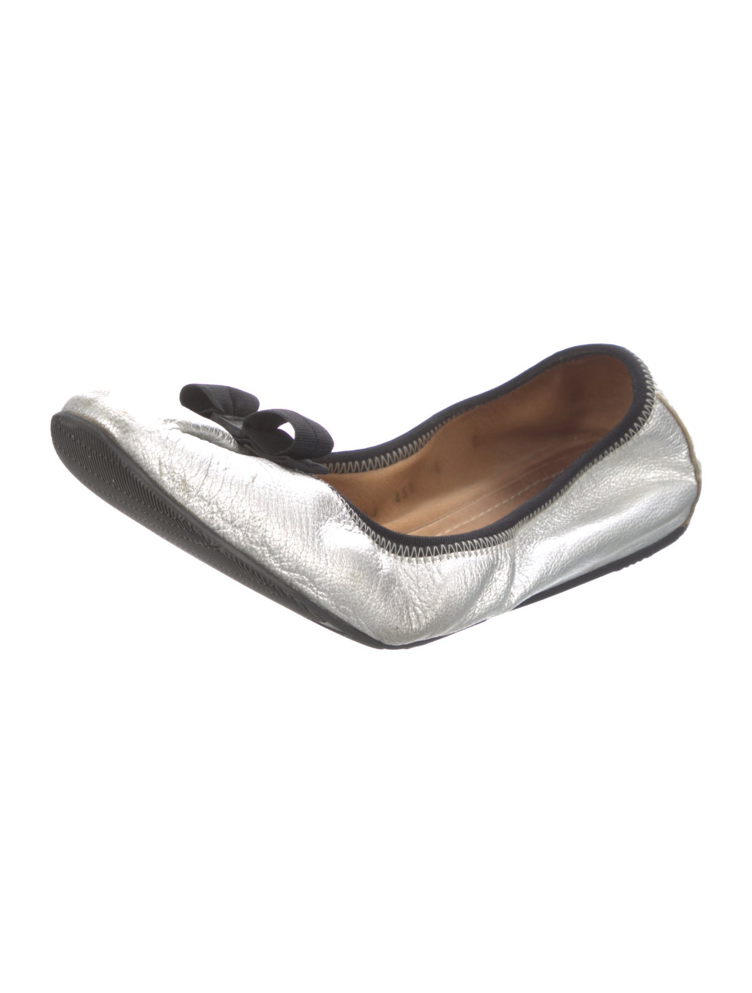 Salvatore Ferragamo Vara Bow Accent Leather Ballet Flats