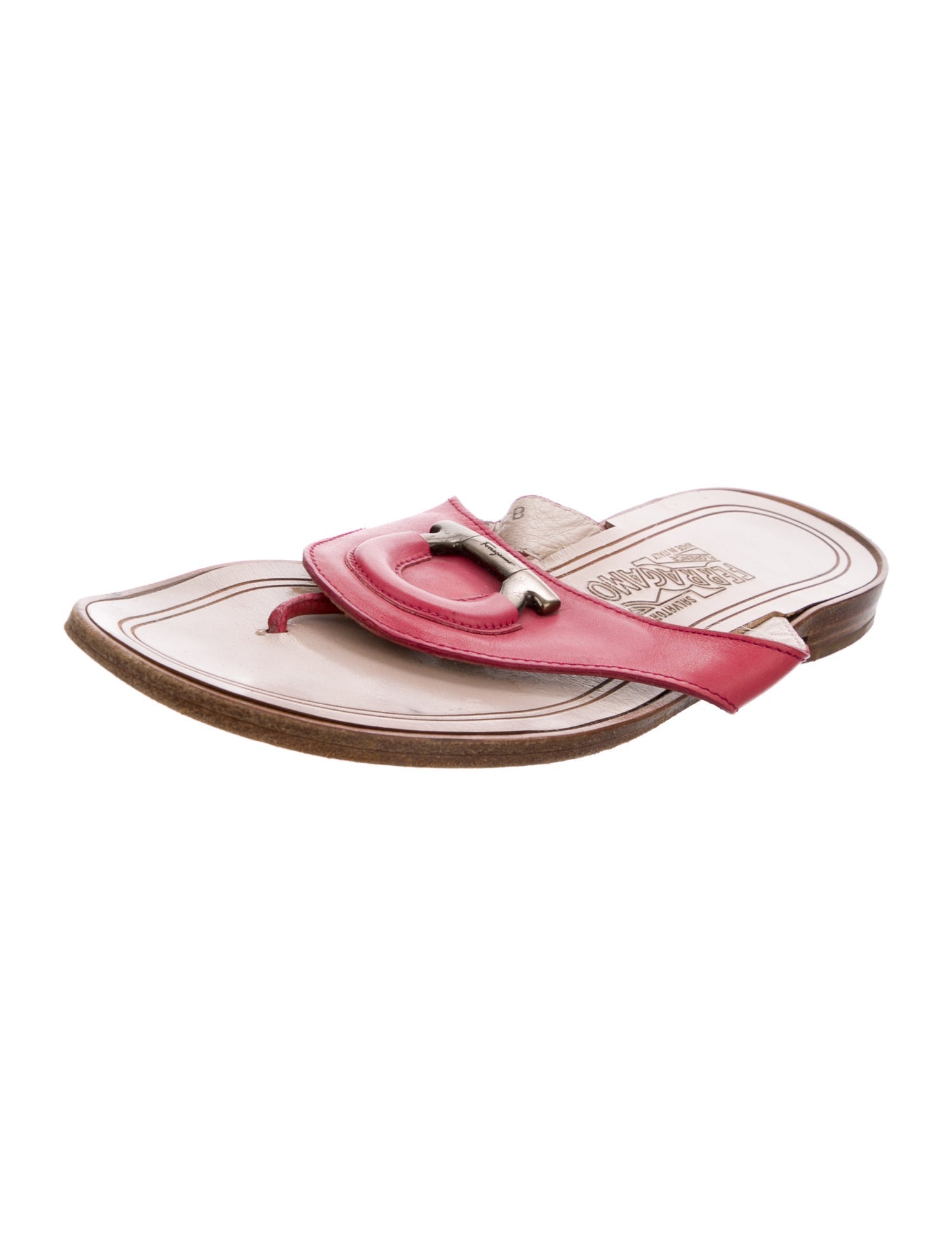 Salvatore Ferragamo Leather Flip Flops