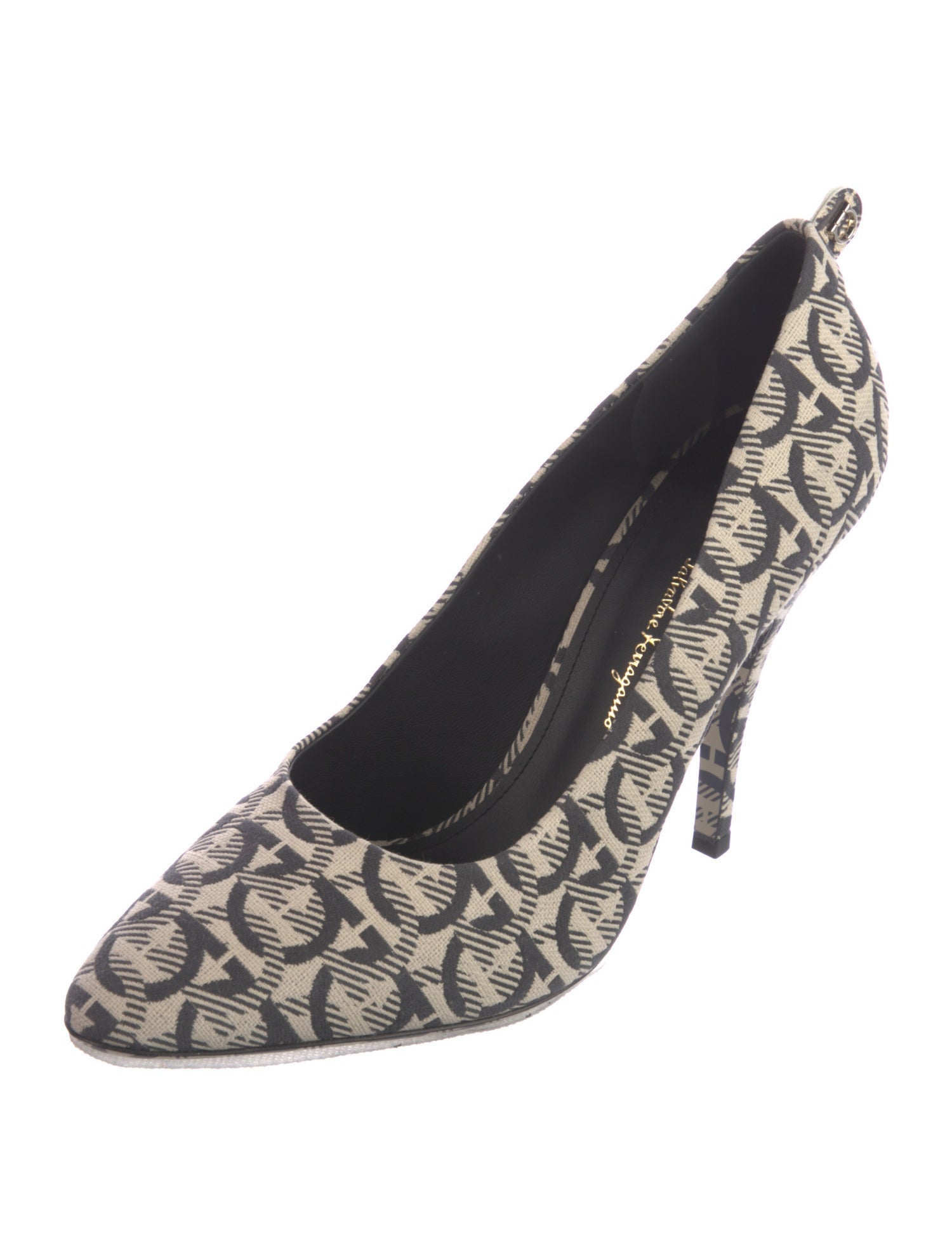 Salvatore Ferragamo Canvas Printed Pumps