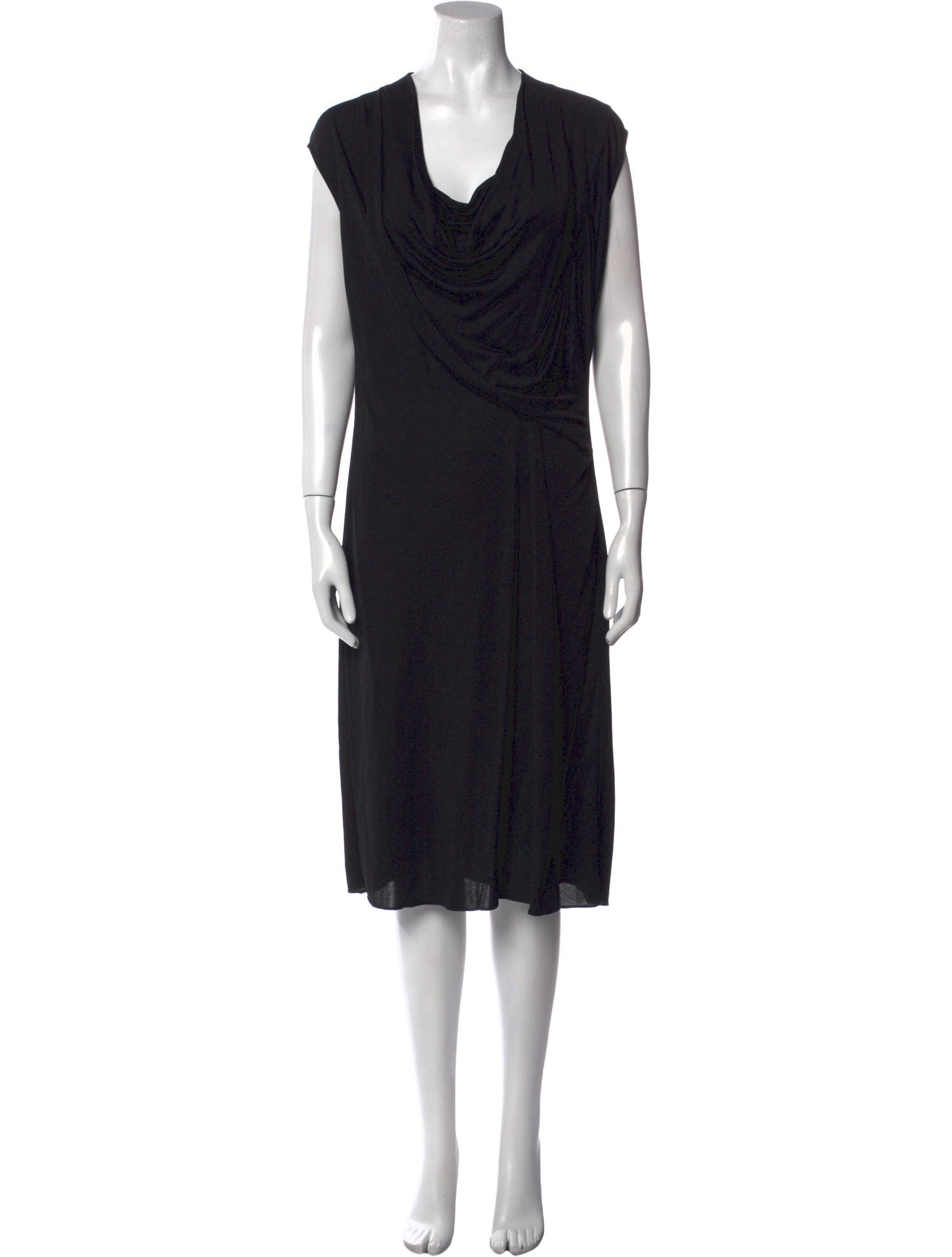 Salvatore Ferragamo Cowl Neck Midi Length Dress