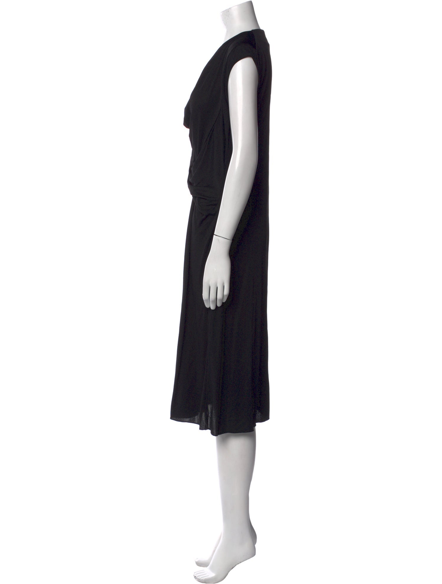 Salvatore Ferragamo Cowl Neck Midi Length Dress