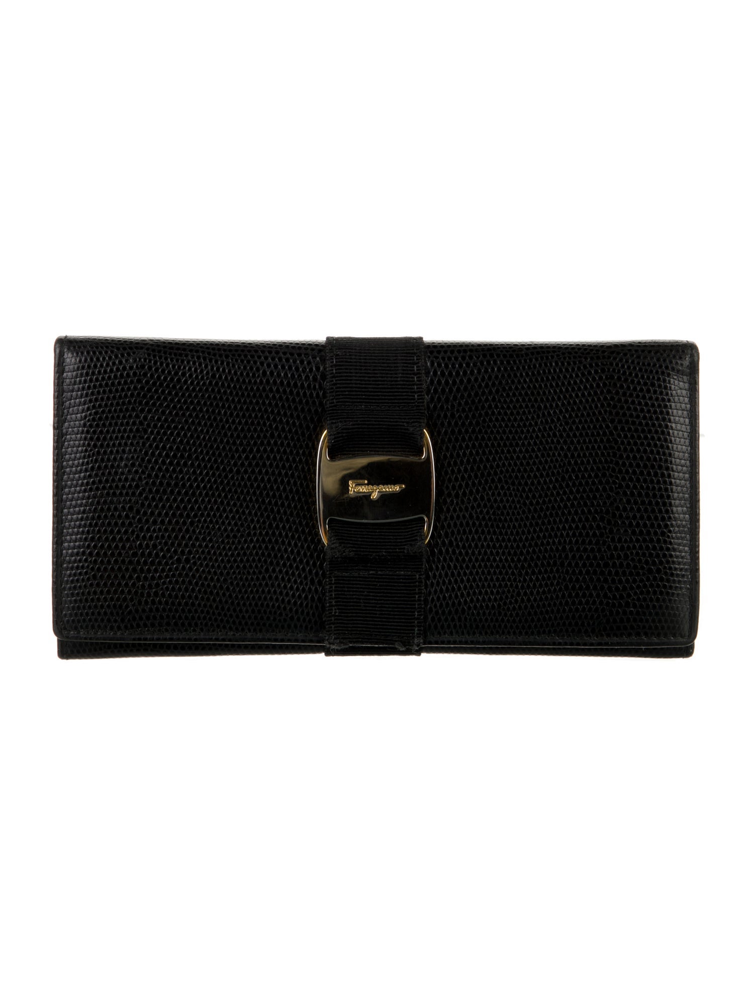 Salvatore Ferragamo Embossed Leather Wallet Embossed Leather Continental Wallet