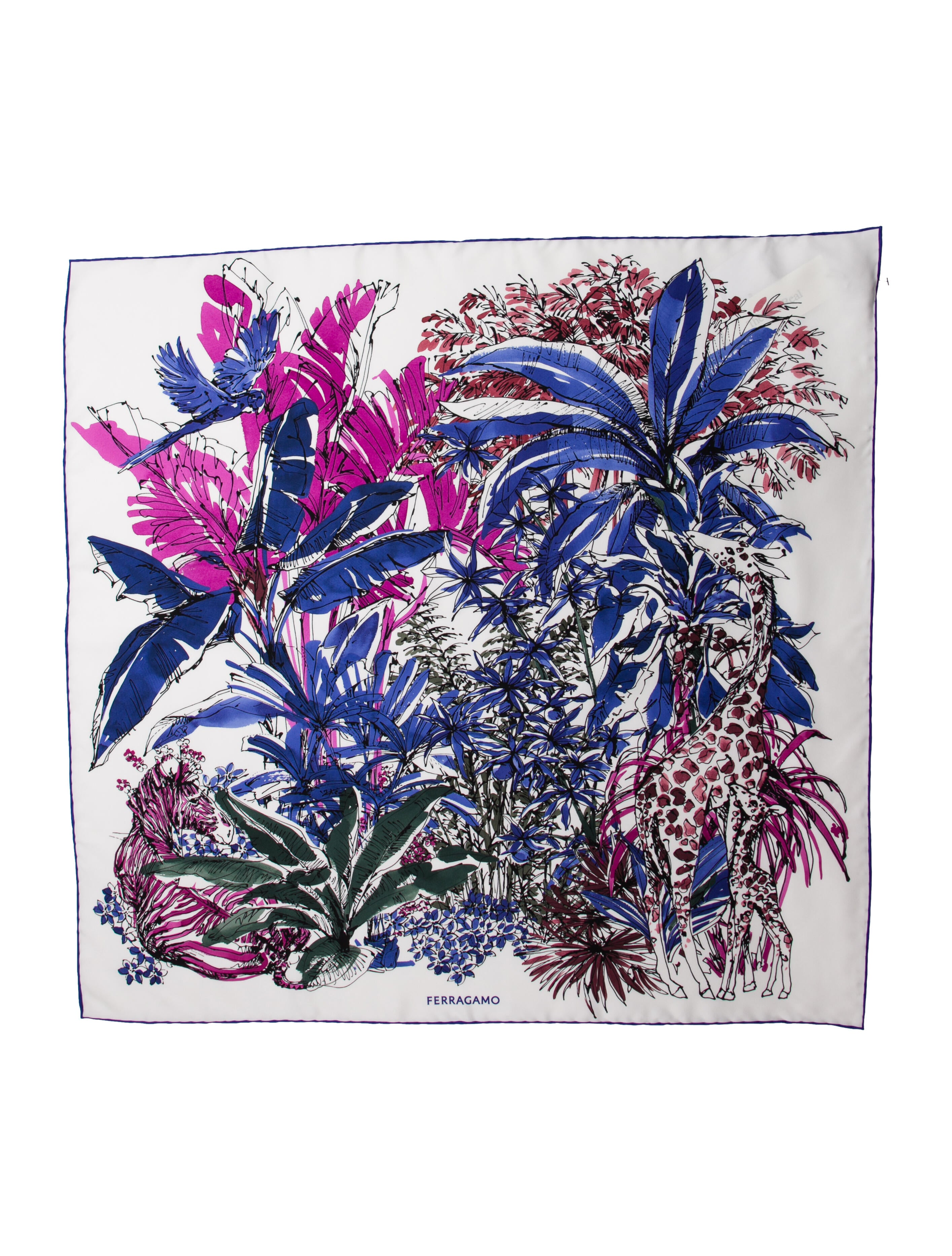 Salvatore Ferragamo Silk Printed Scarf w/ Tags