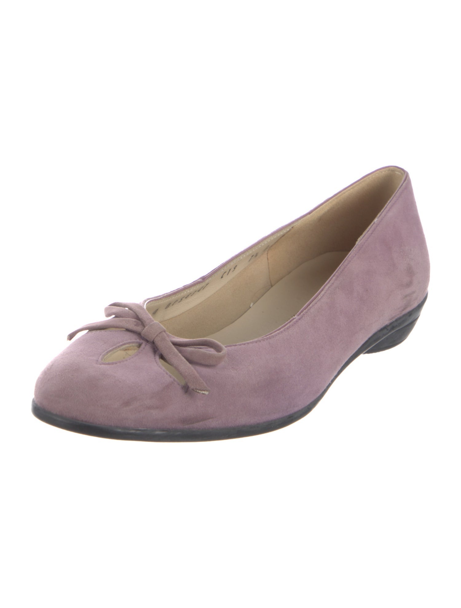 Salvatore Ferragamo Suede Bow Accents Flats