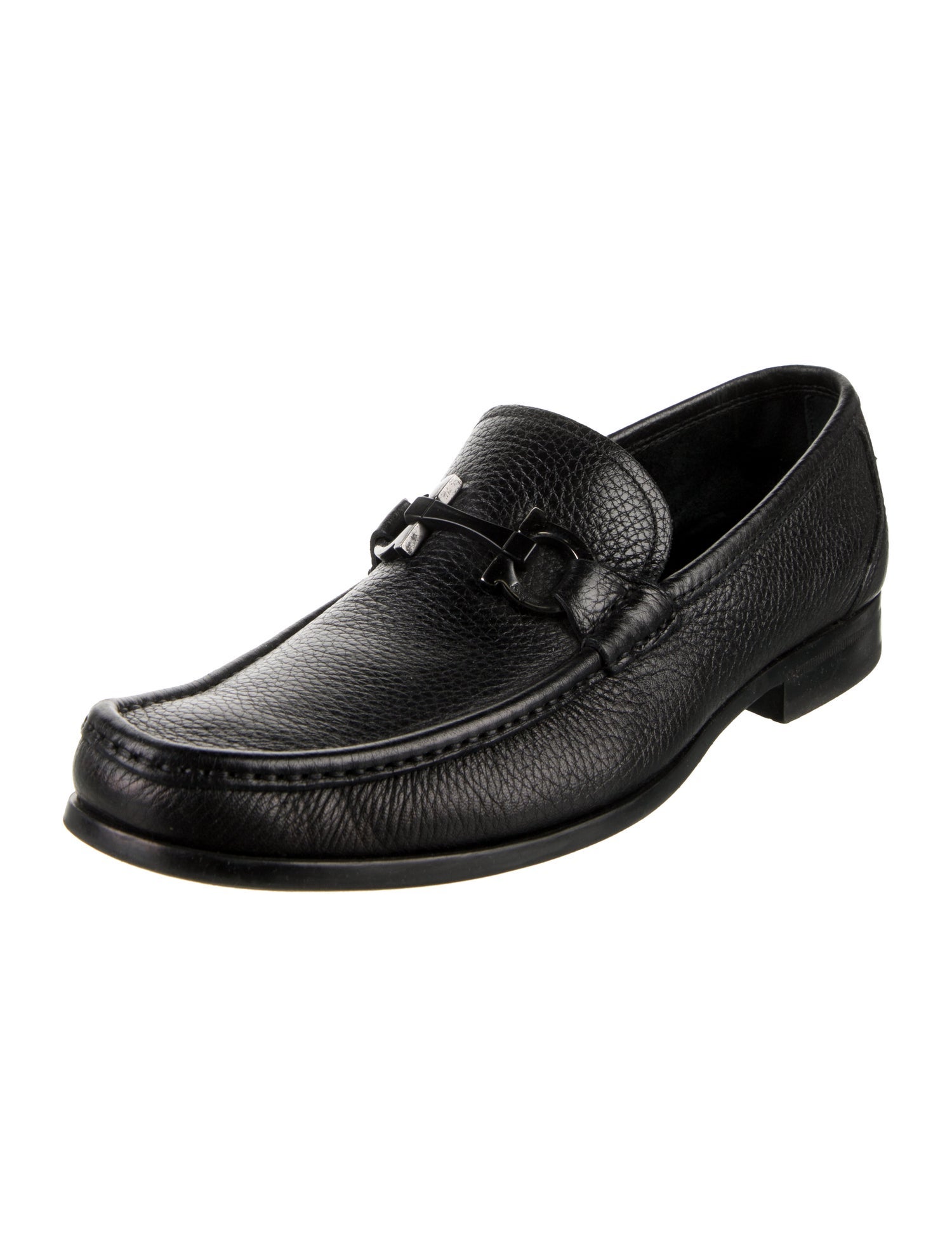 Salvatore Ferragamo Gancini Logo Leather Dress Loafers