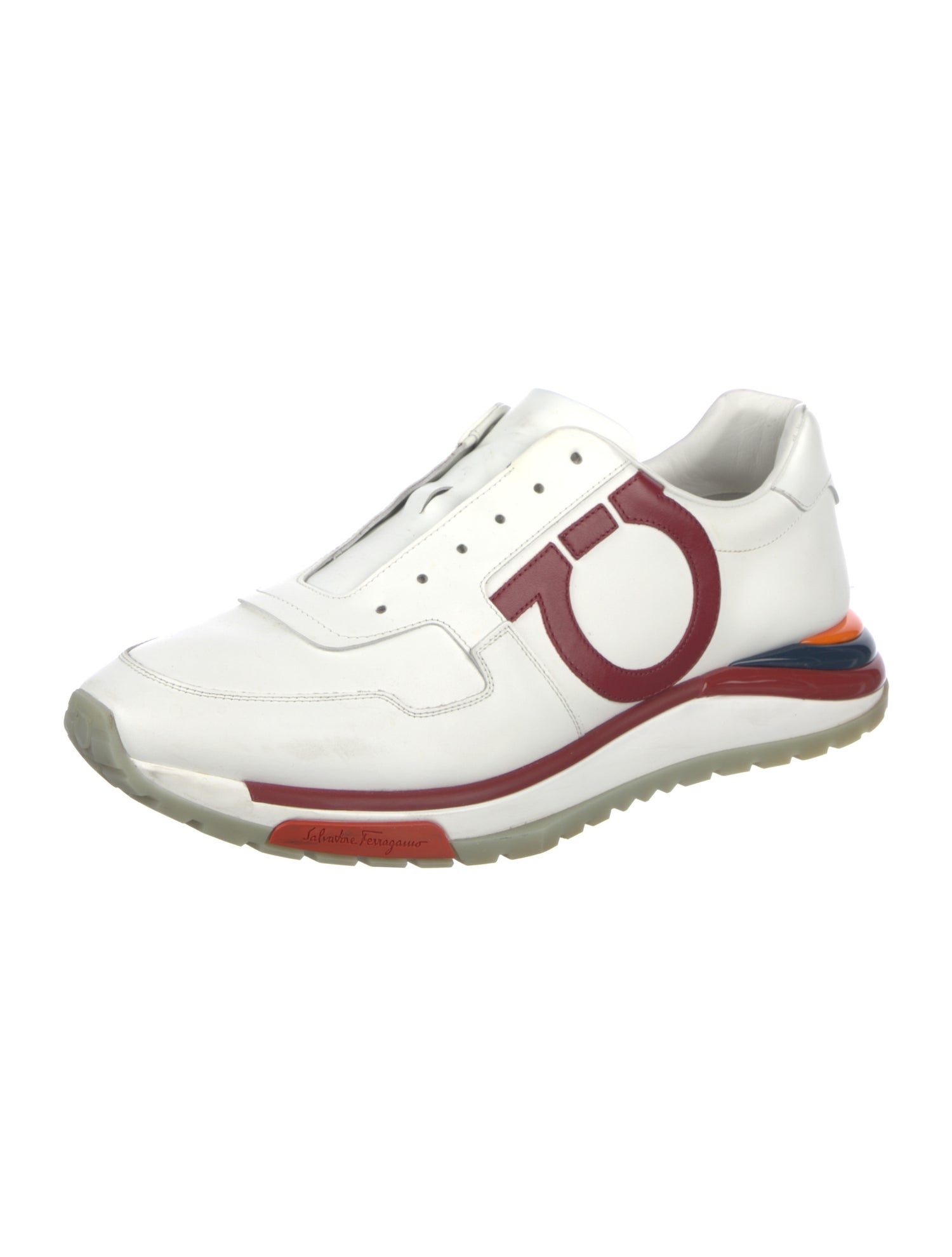 Salvatore Ferragamo Leather Graphic Print Athletic Sneakers