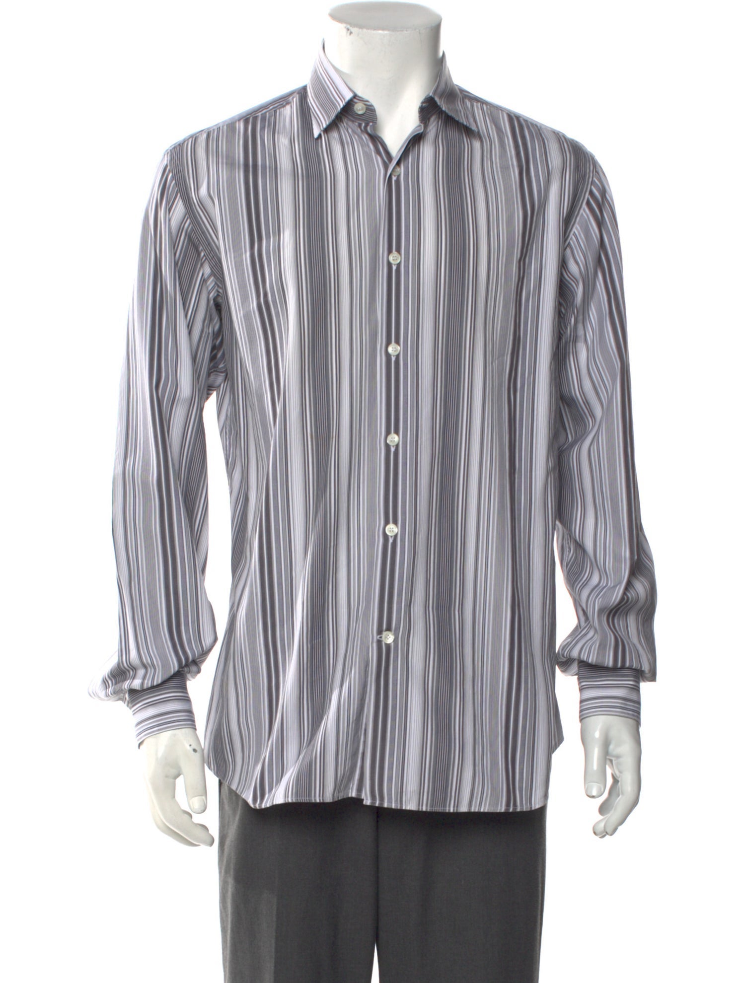 Salvatore Ferragamo Striped Long Sleeve Shirt
