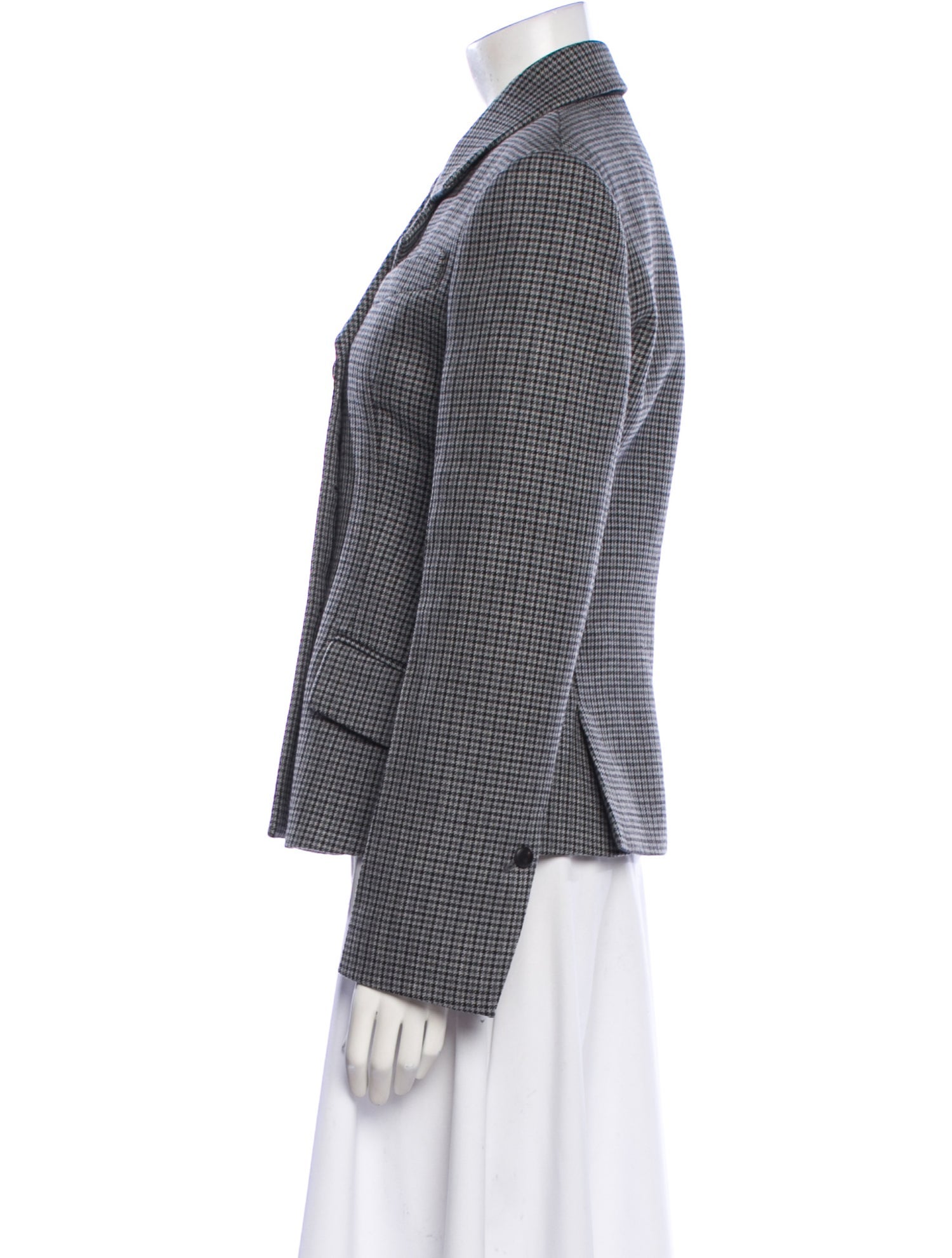 Salvatore Ferragamo Virgin Wool Plaid Print Blazer
