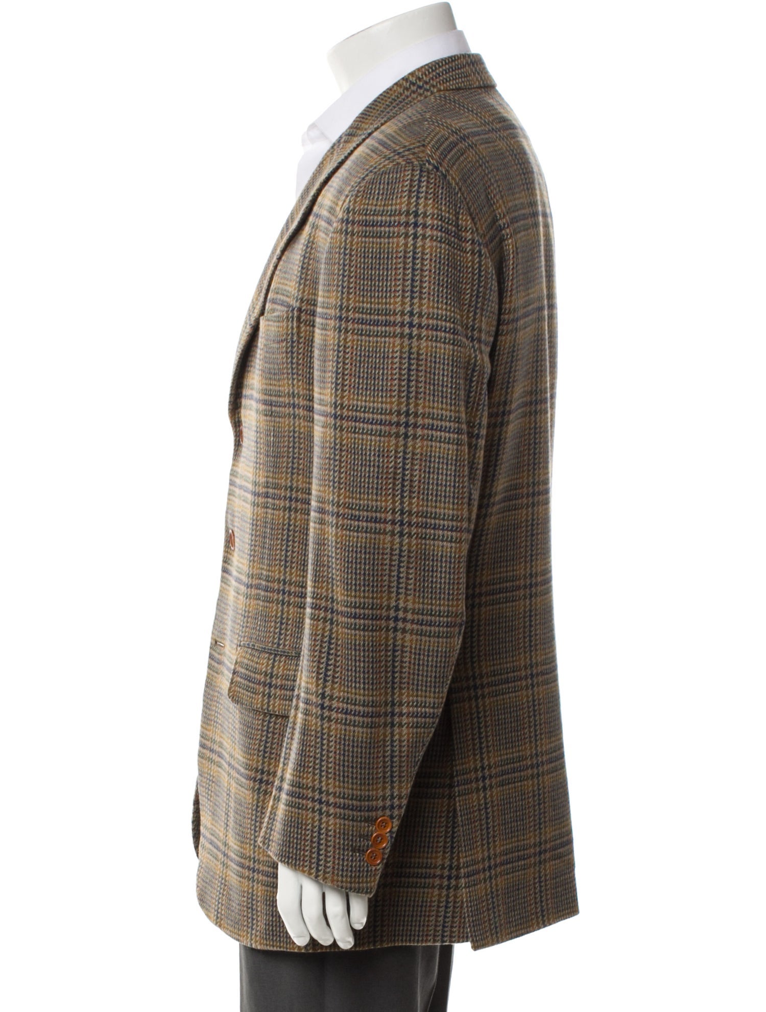 Salvatore Ferragamo Cashmere Plaid Print Blazer